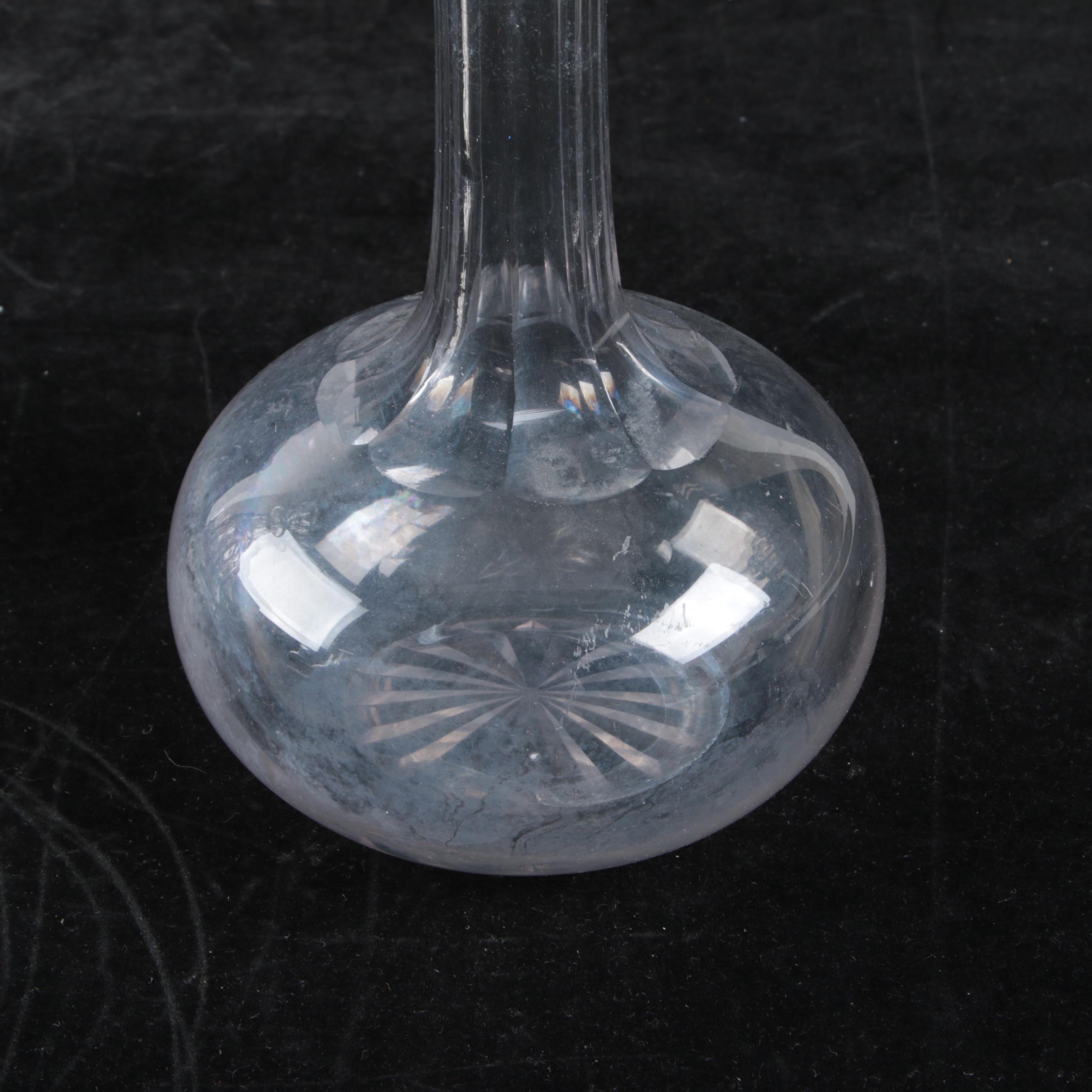 Glass Decanters including Mid 19th Century Hand Blown Newcastle Pillar
