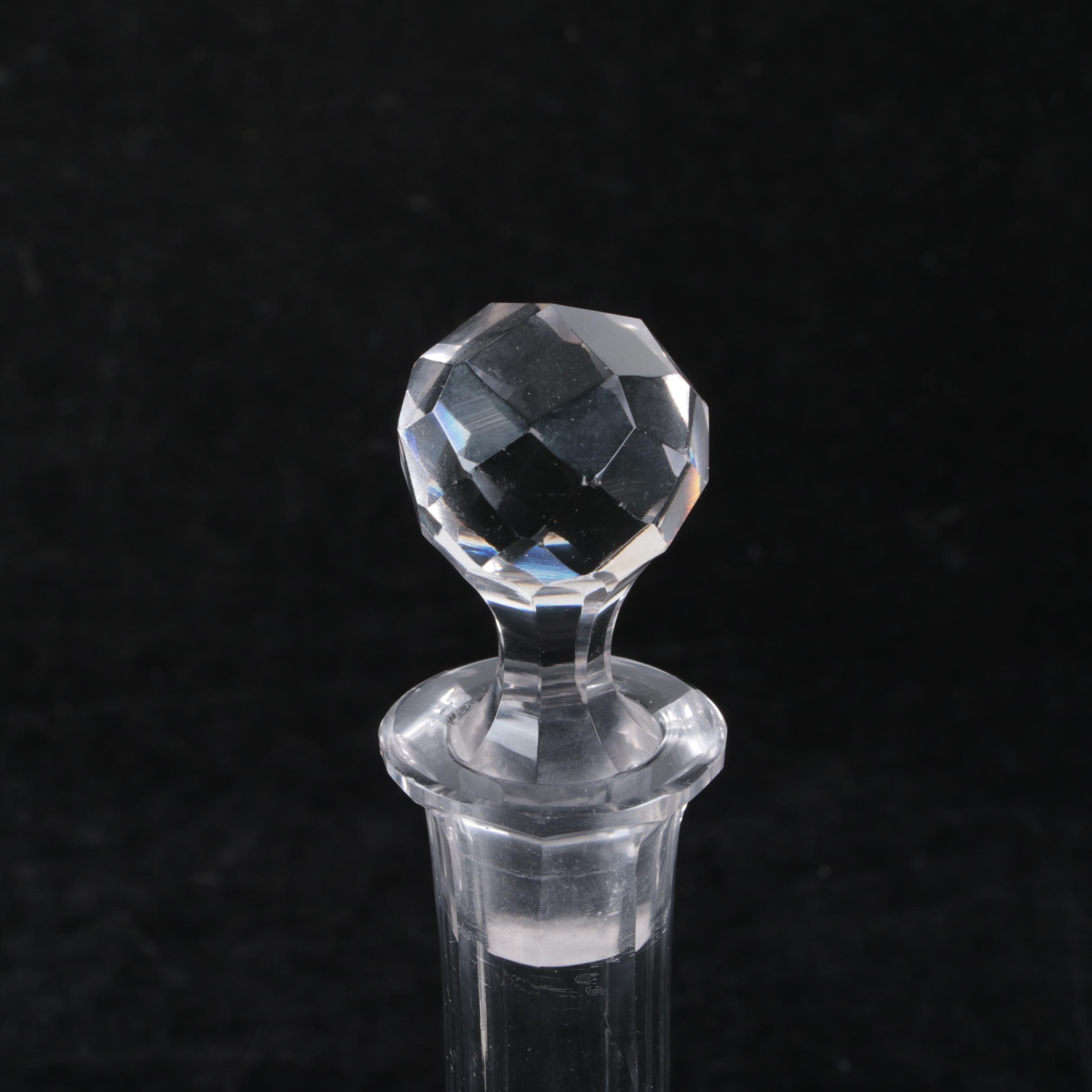 Glass Decanters including Mid 19th Century Hand Blown Newcastle Pillar