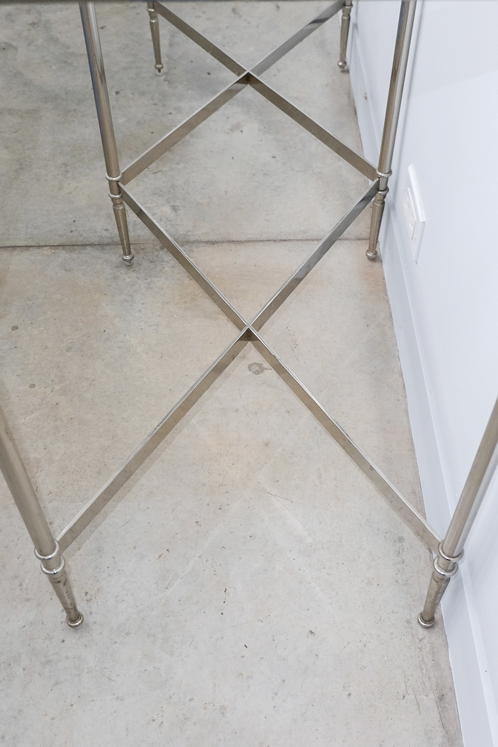 Brushed Nickel and Glass Console Table EBTH