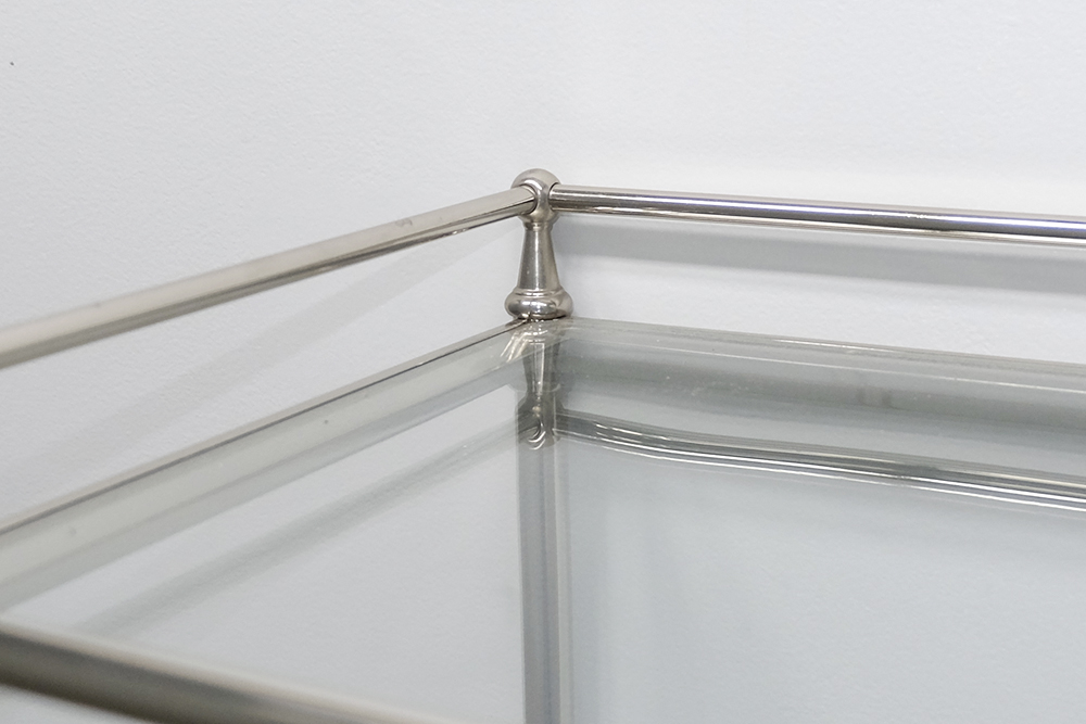 Brushed Nickel and Glass Console Table EBTH