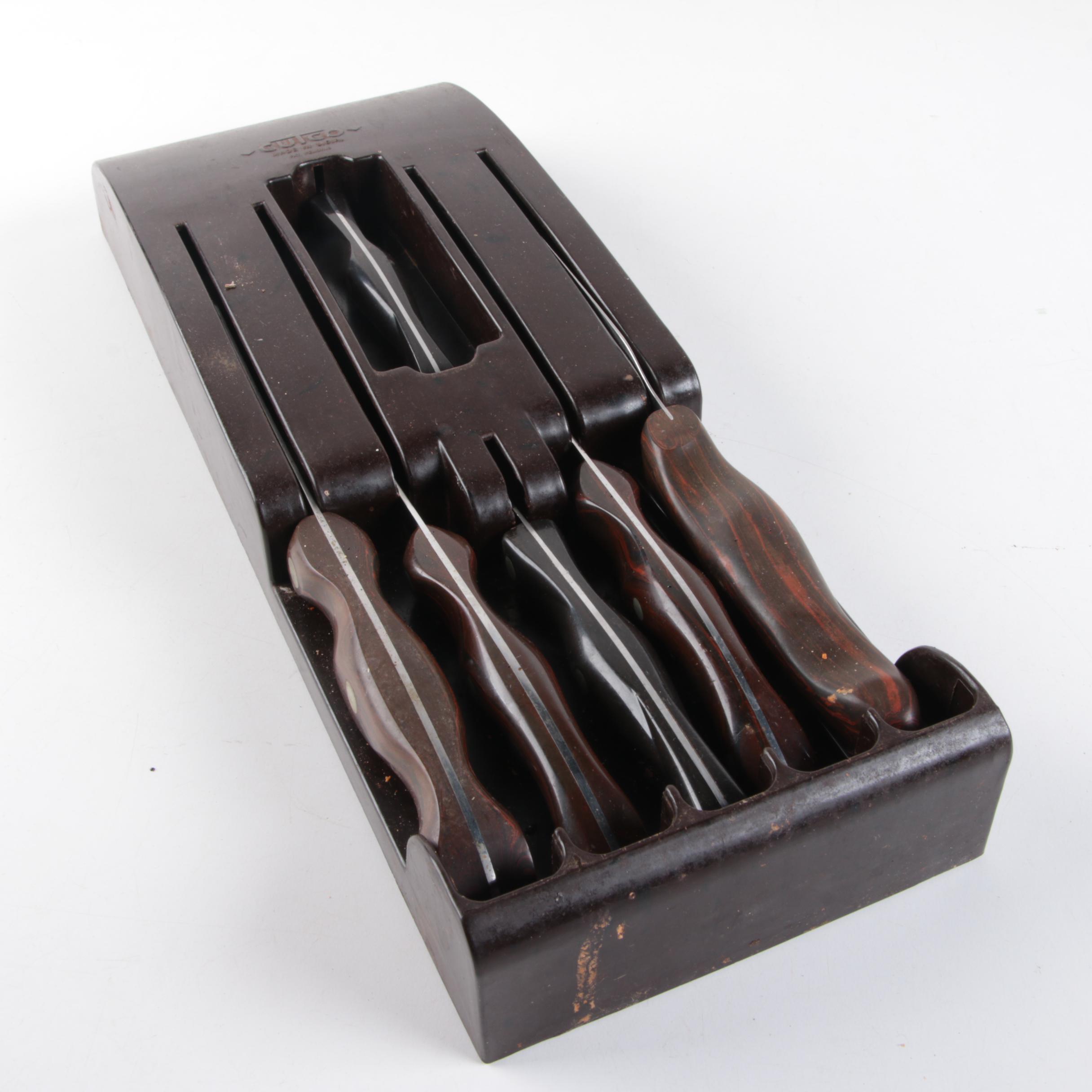 Robo Knife Sharpener with Cutco Knives Featuring Rosewood Handles EBTH