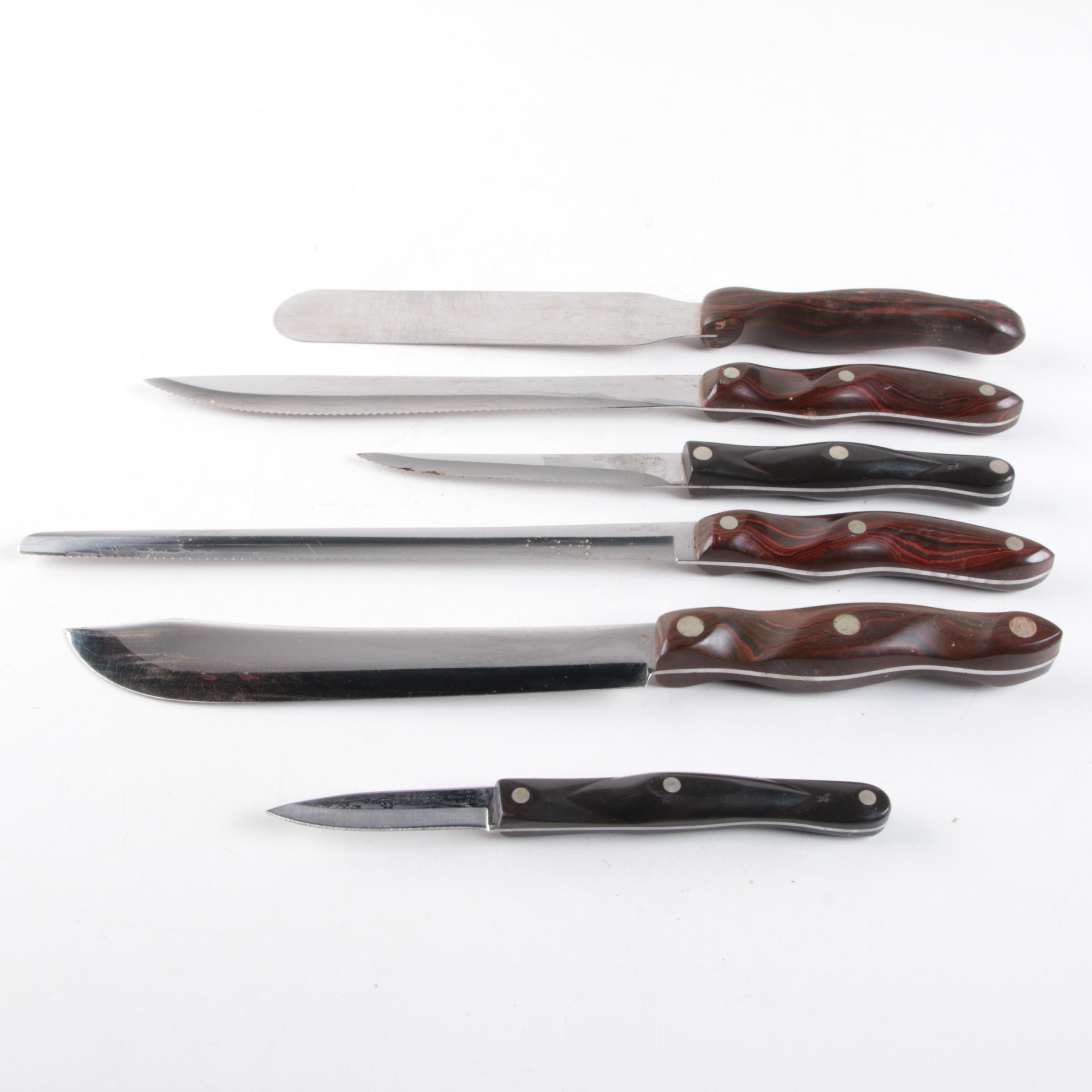 Robo Knife Sharpener with Cutco Knives Featuring Rosewood Handles EBTH