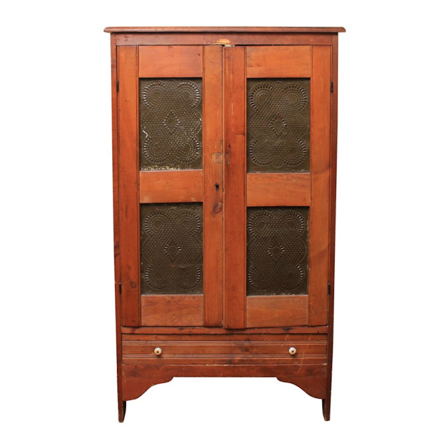 Antique Poplar Pie Safe : EBTH Antique Poplar Pie Safe ... - Antique Poplar Pie Safe : EBTH