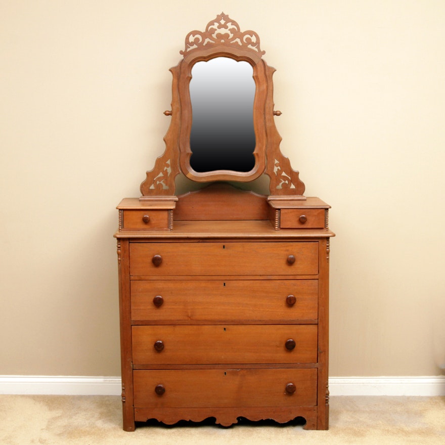 Antique Victorian Dresser With Mirror Ebth