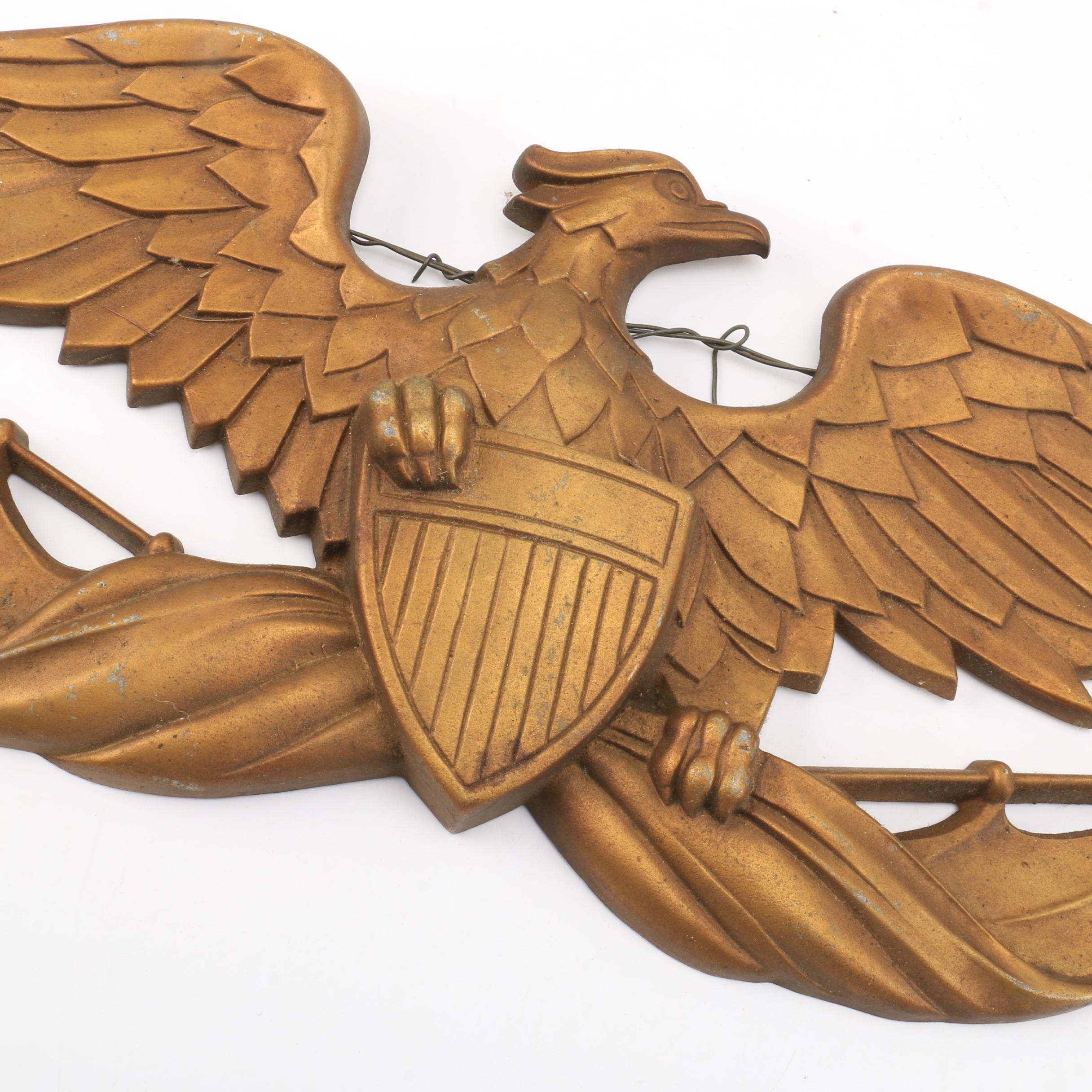 Cast Metal Sexton Bald Eagle Wall Hanging EBTH