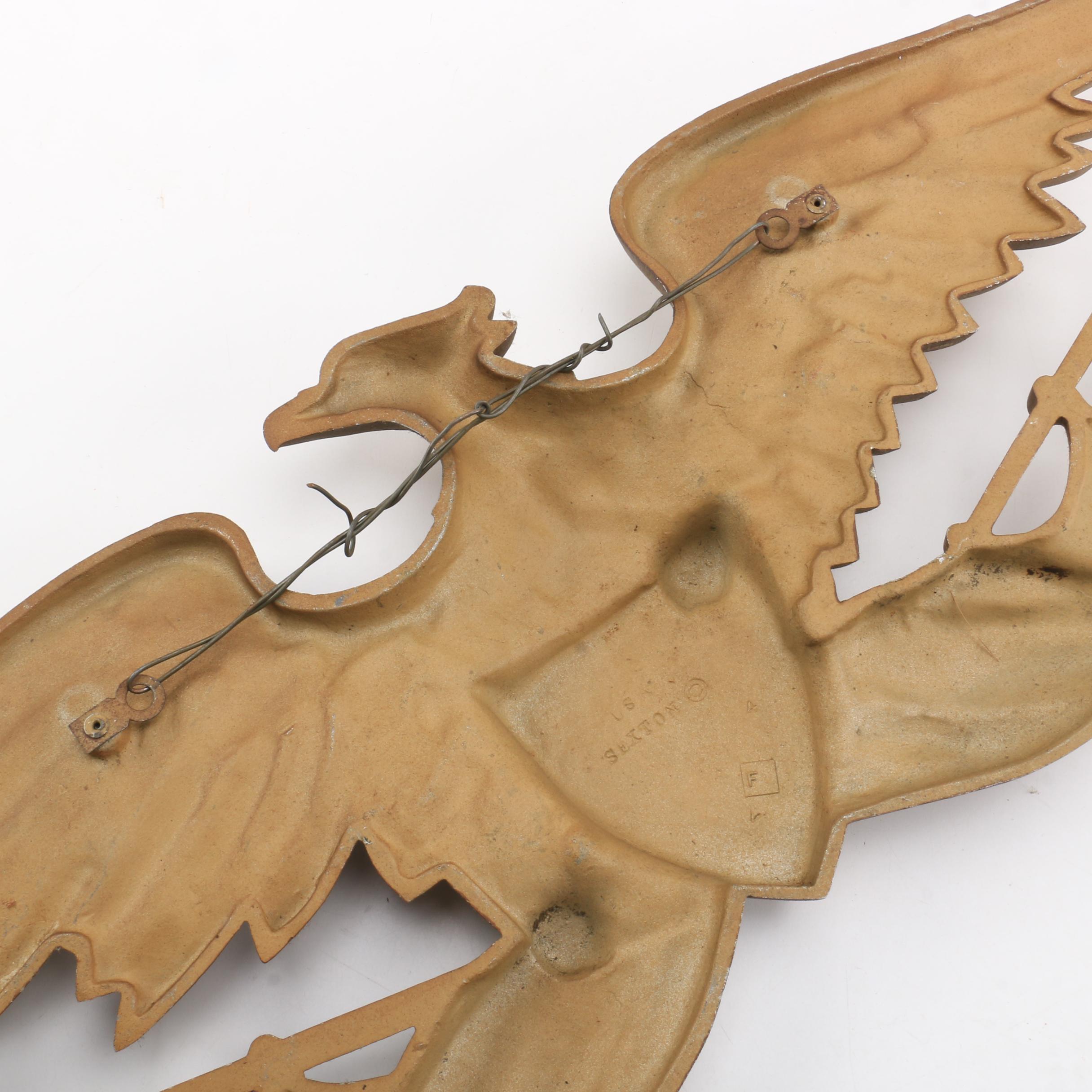 Cast Metal Sexton Bald Eagle Wall Hanging EBTH