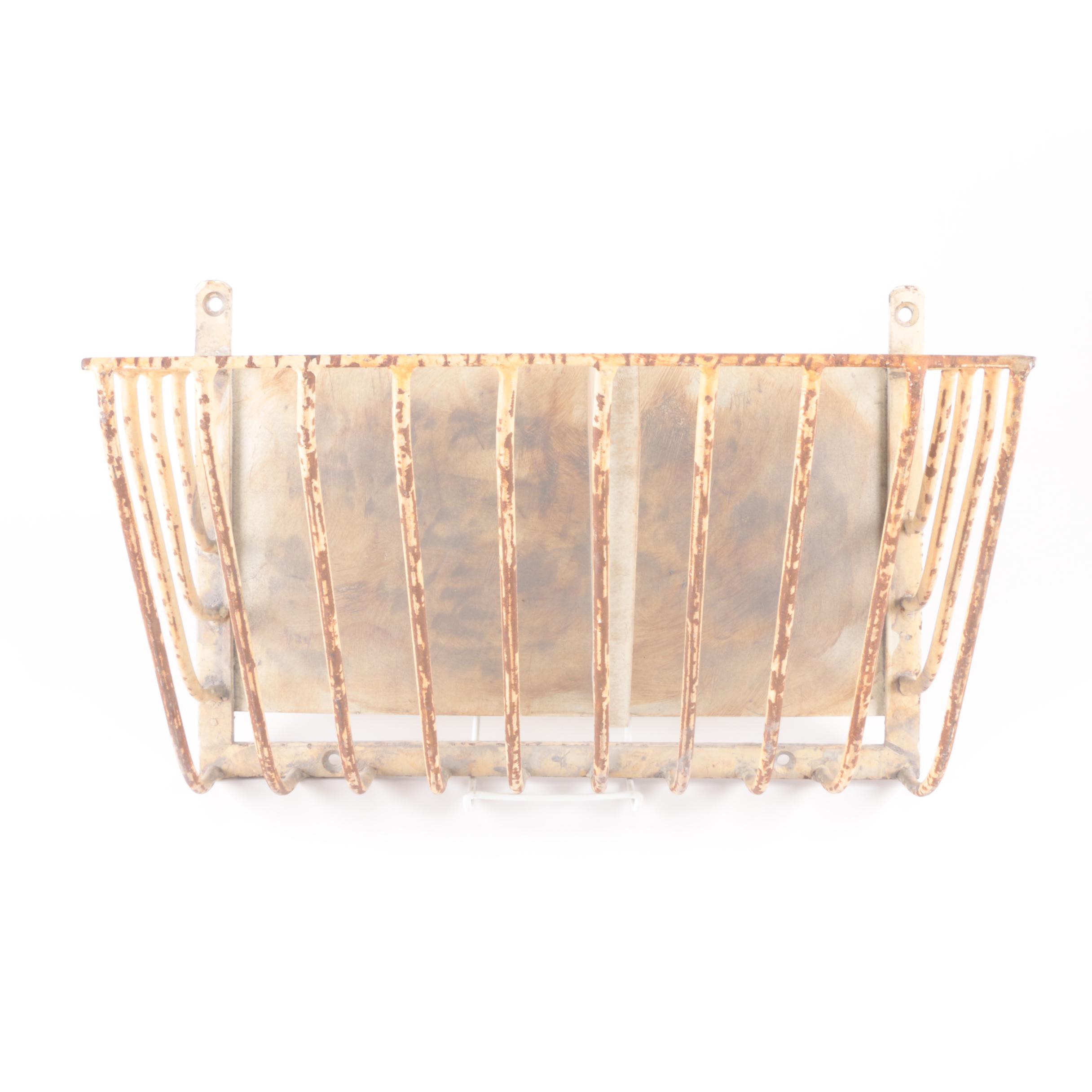 Vintage Metal Wall Mount Hay Feeder Ebth