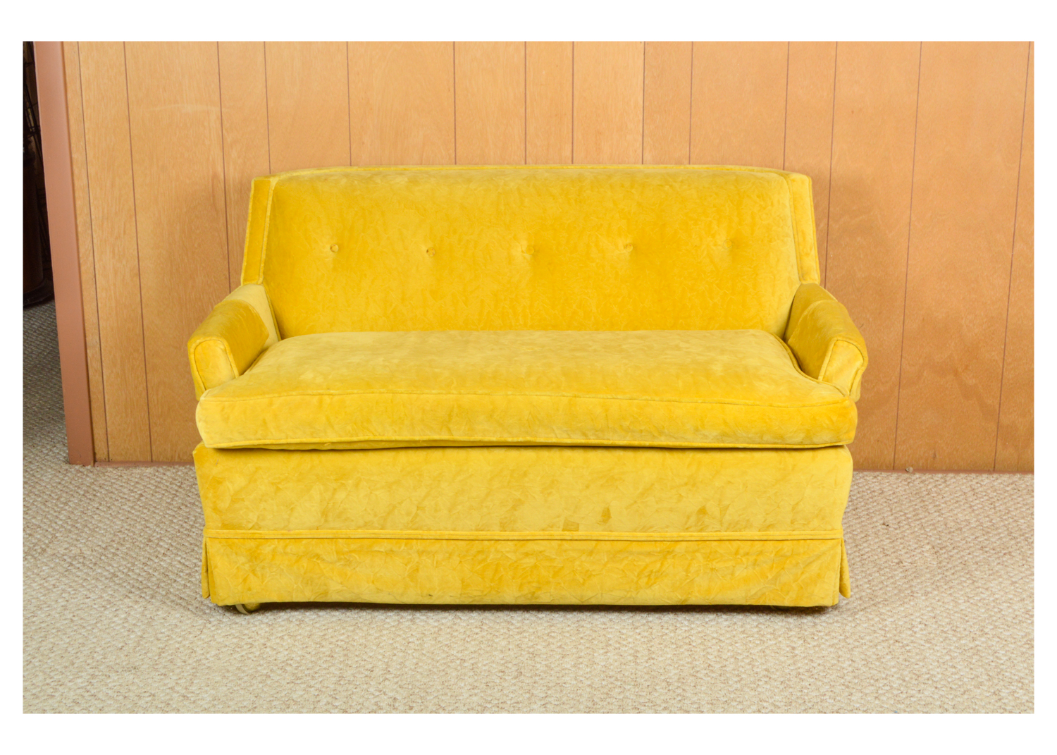 Mid Century Modern Yellow Loveseat EBTH