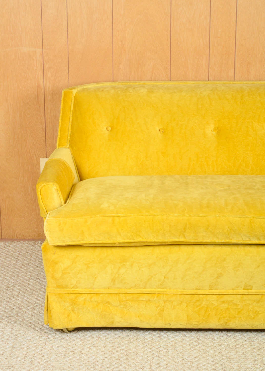Mid Century Modern Yellow Loveseat EBTH