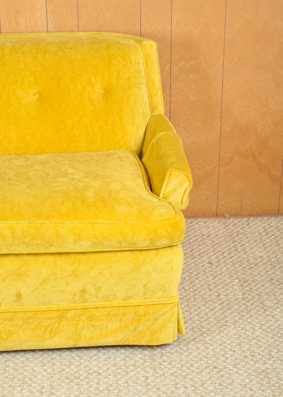 Mid Century Modern Yellow Loveseat EBTH