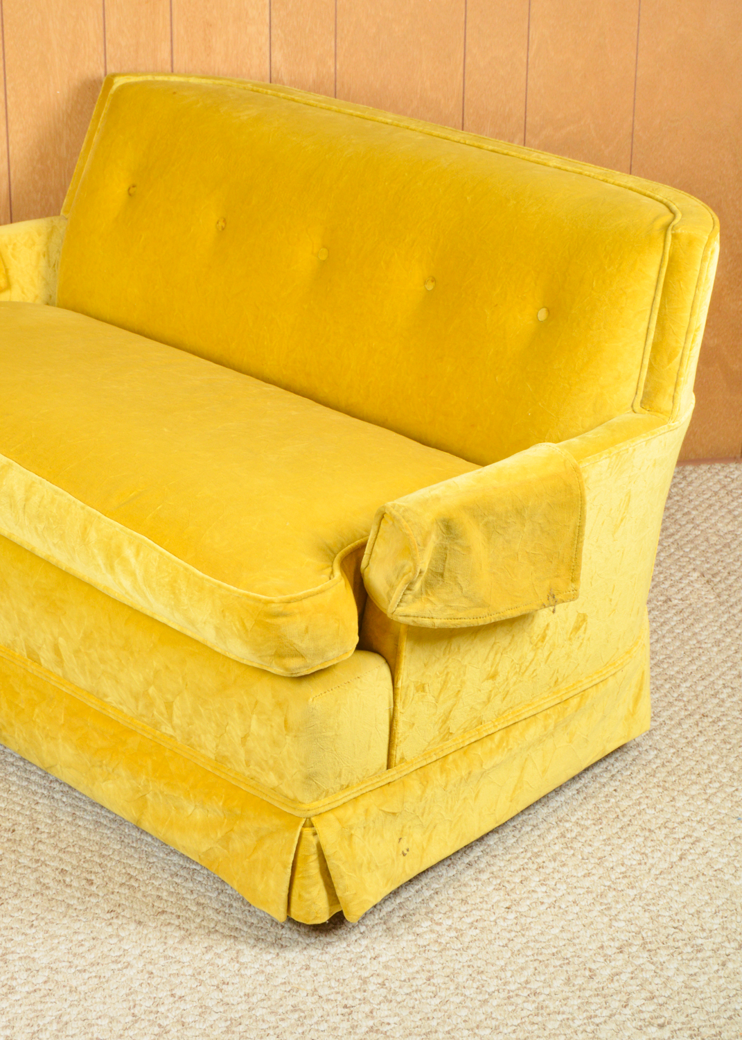 Mid Century Modern Yellow Loveseat EBTH