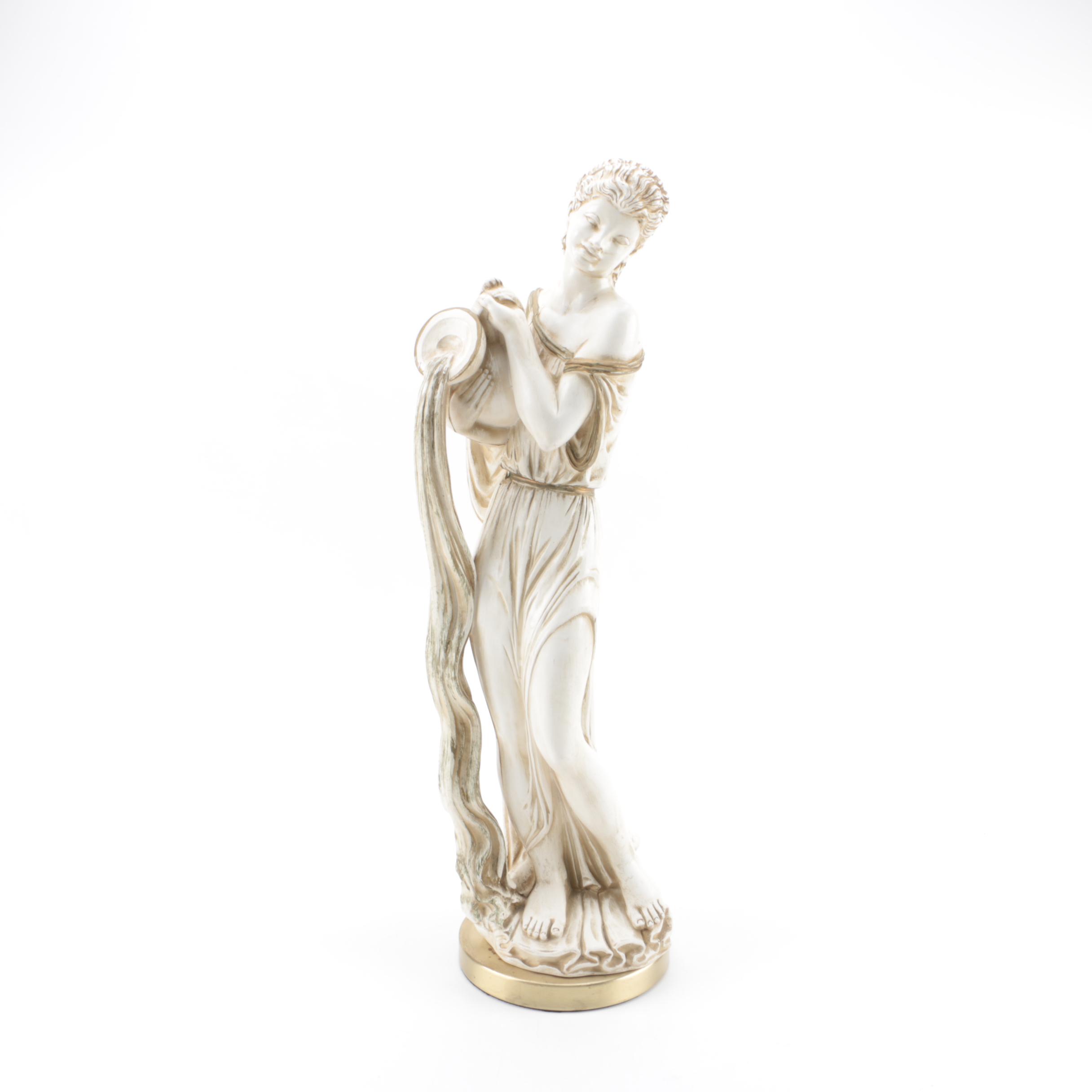 Universal Statuary Corporation 1959 Chalkware Figure of Grecian Woman with  Ewer | EBTH