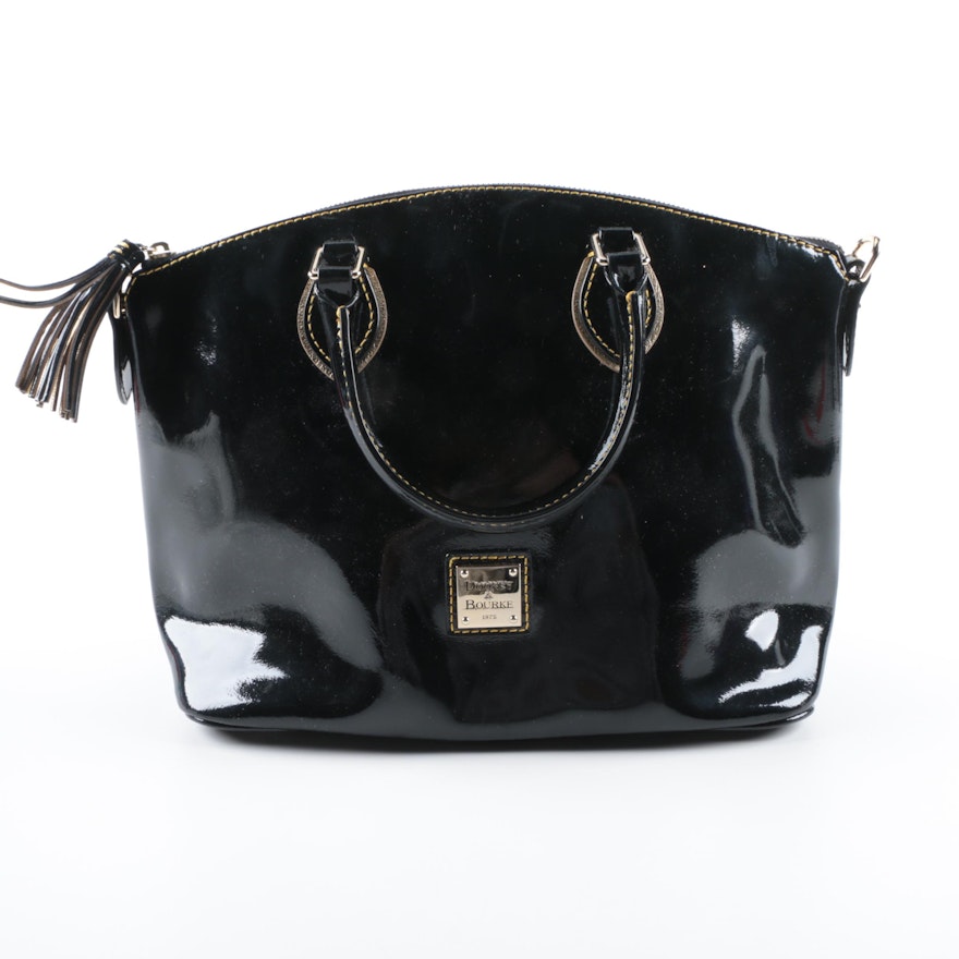 Dooney & Bourke Black Patent Leather Handbag : EBTH