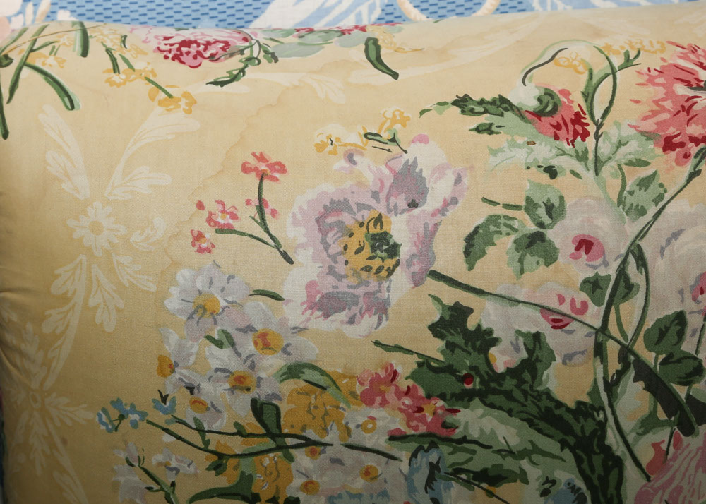 Pair of Yellow Chintz Armchairs EBTH