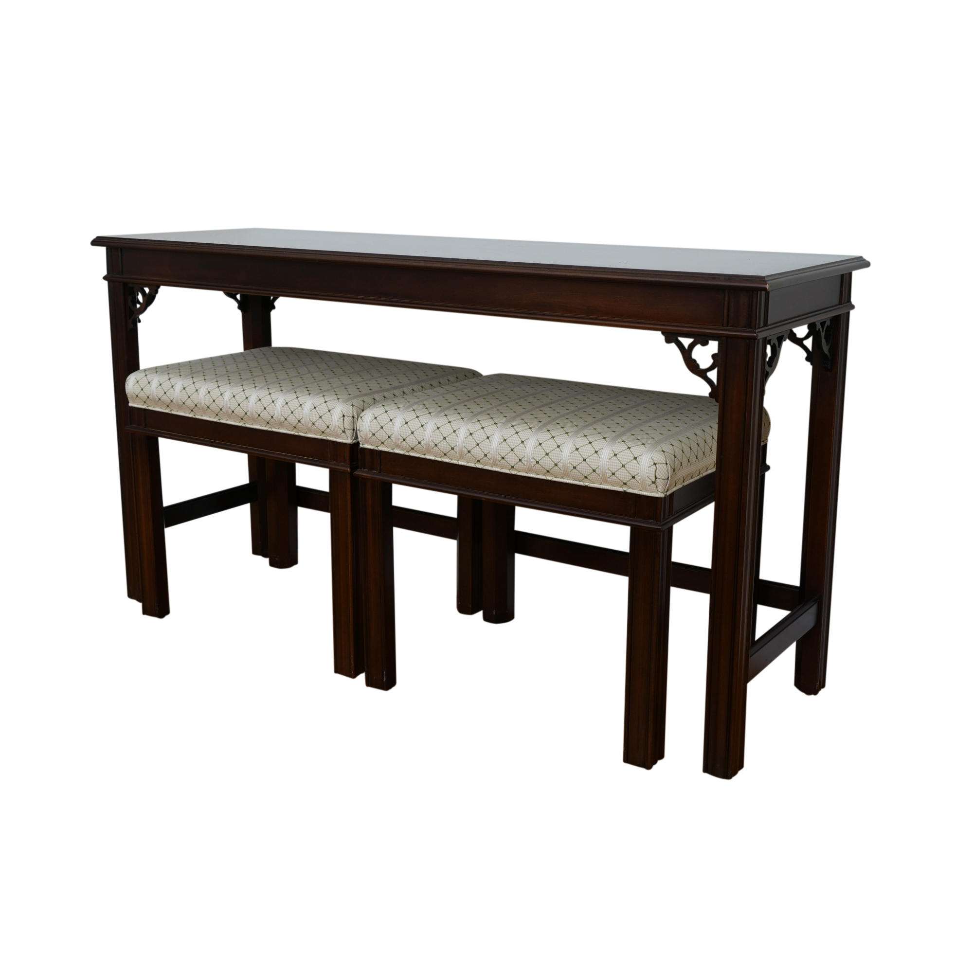 Chippendale Style Console Table and Nesting Stools by Sherrill EBTH