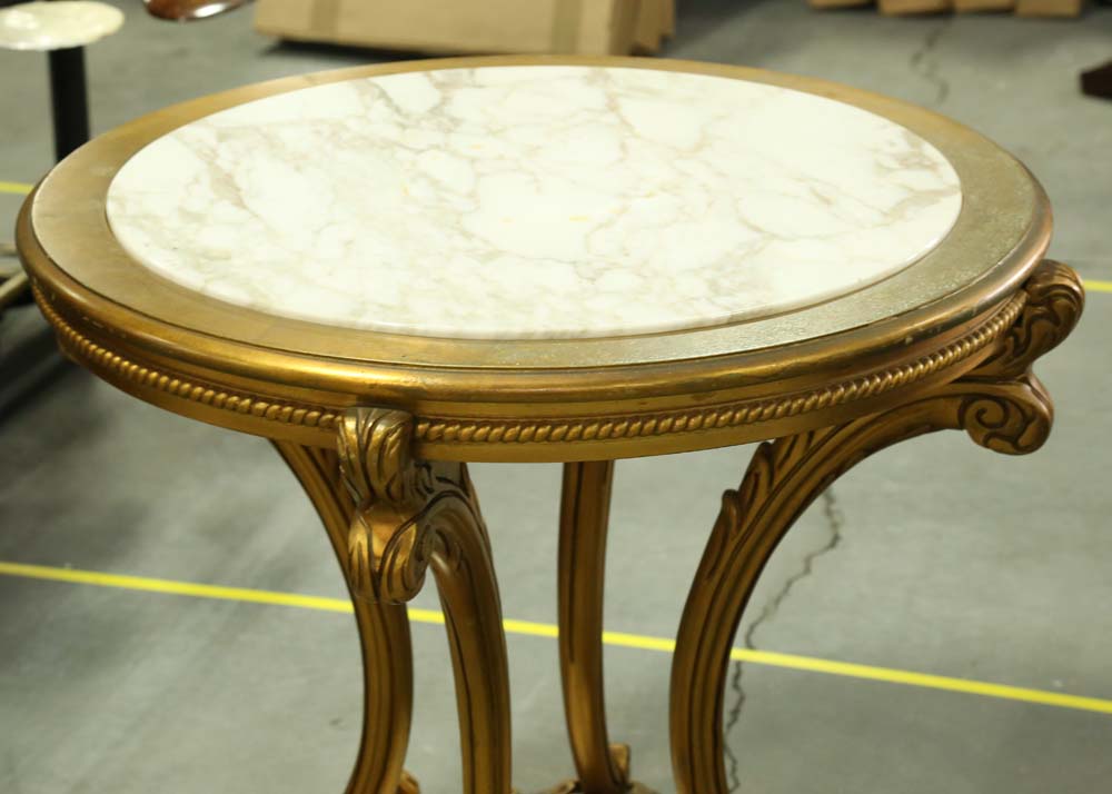 Vintage Marble Top Foyer Table EBTH
