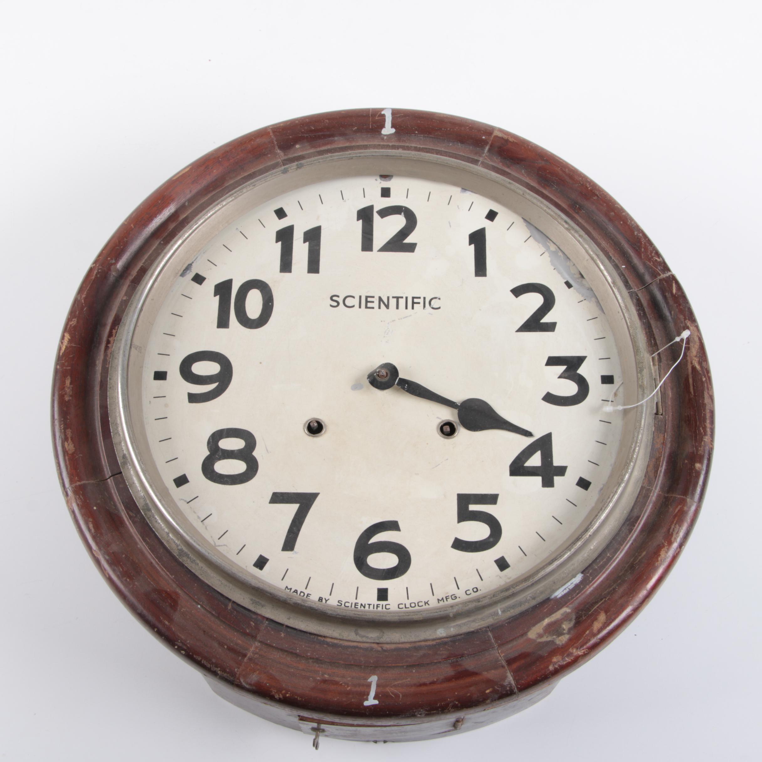 Vintage School Wall Clock by Scientific Clock Manufacturing Co. EBTH
