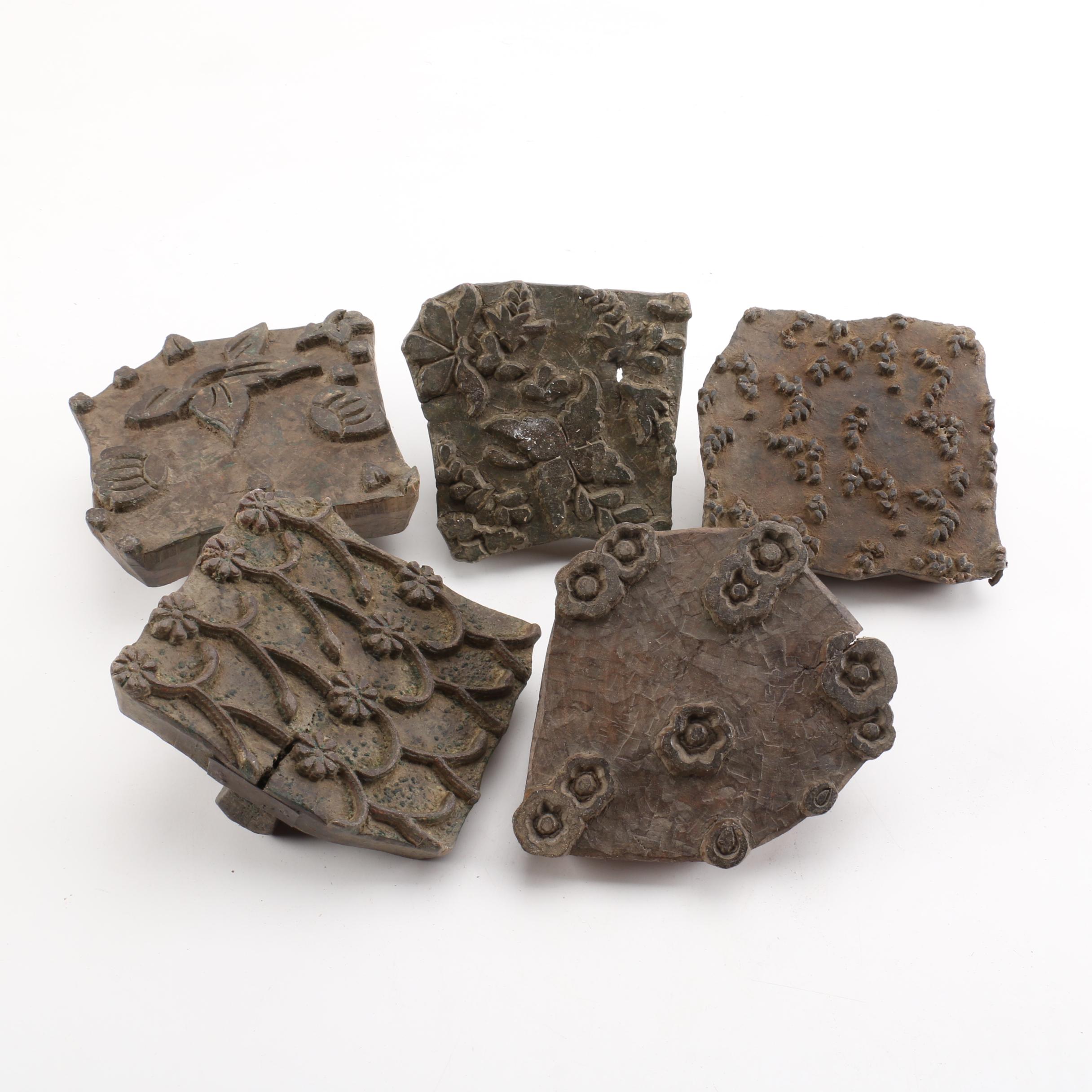 Vintage Wooden Textile Stamps EBTH