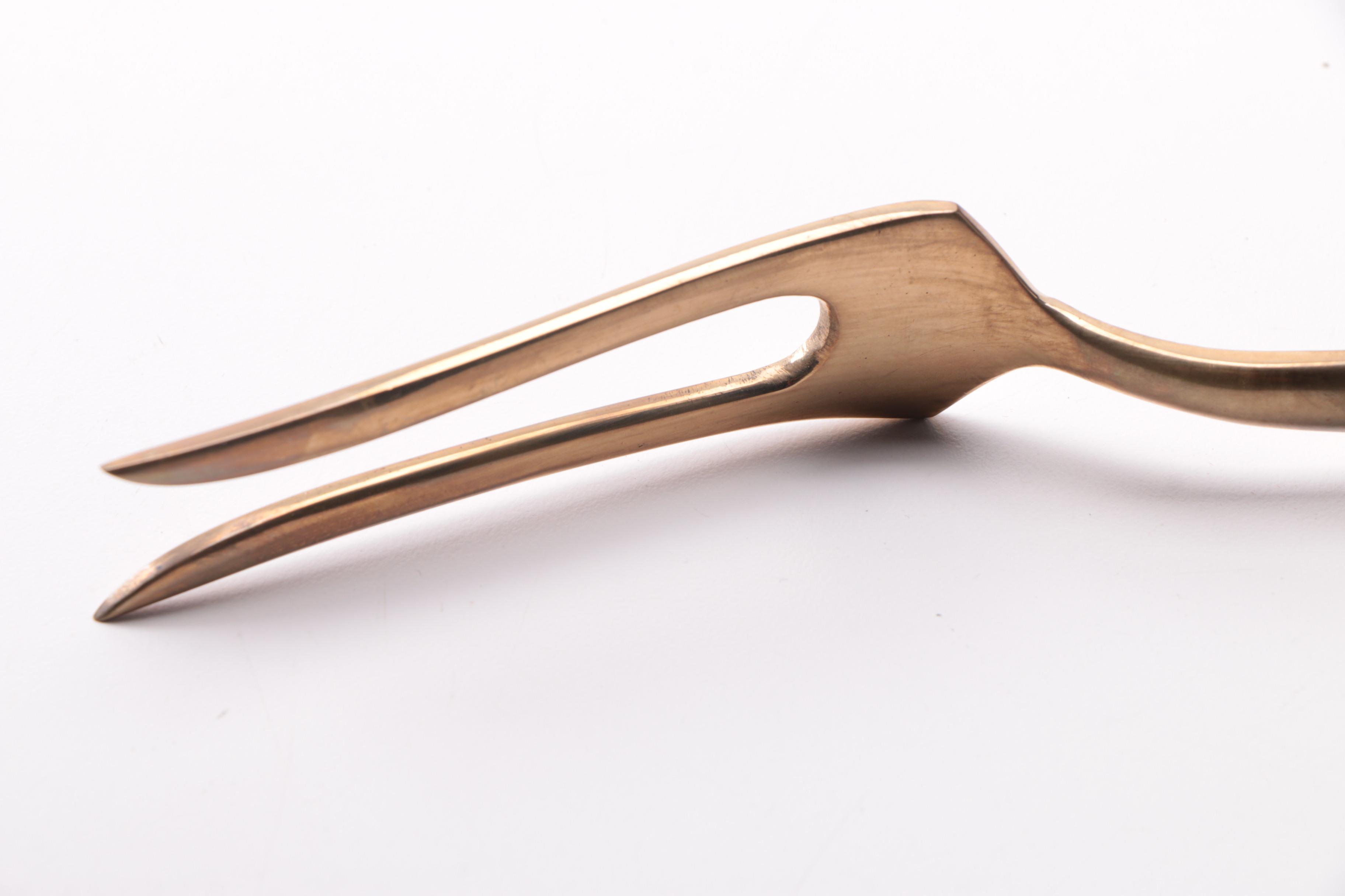 Thai Nickel Bronze Alloy Serving Utensils with Wooden Handles EBTH