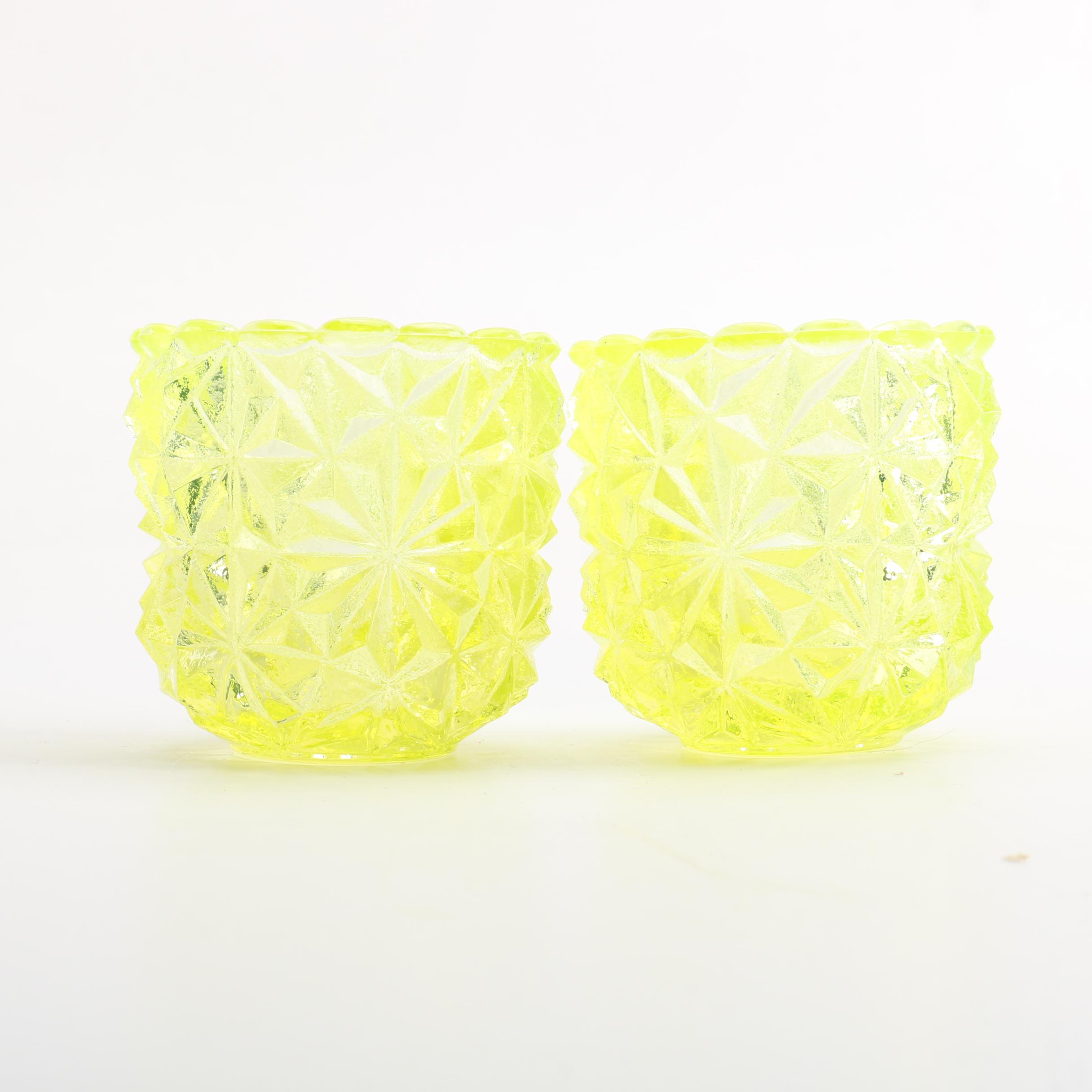 Vintage Faroy Yellow Vaseline Glass Salt Cellar EBTH