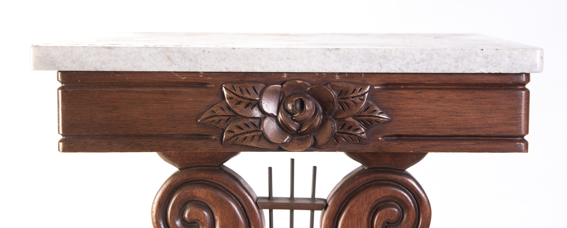 Victorian Style Marble Top Lyre Accent Tables EBTH