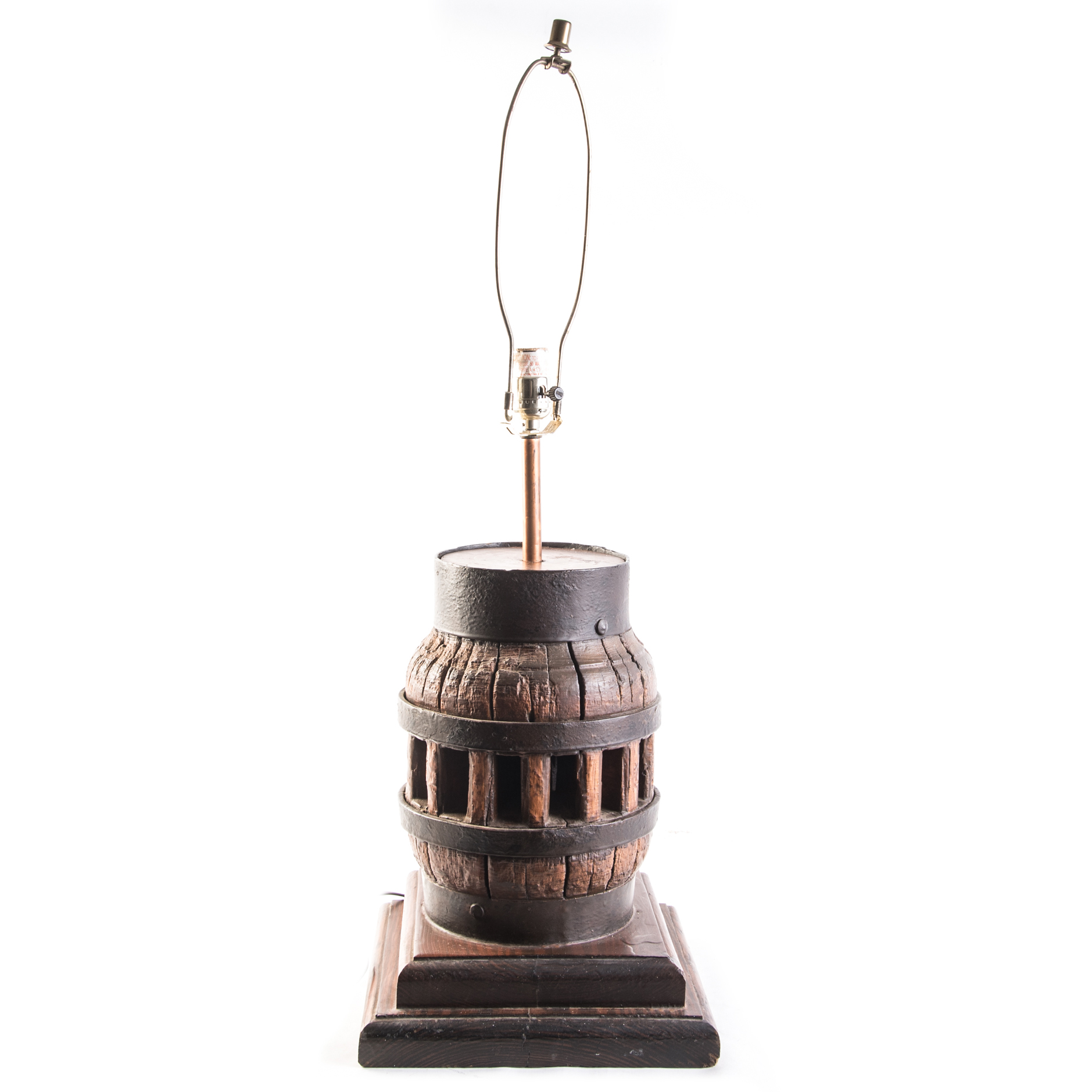 Vintage Conestoga Wagon Wheel Hub Lamp EBTH