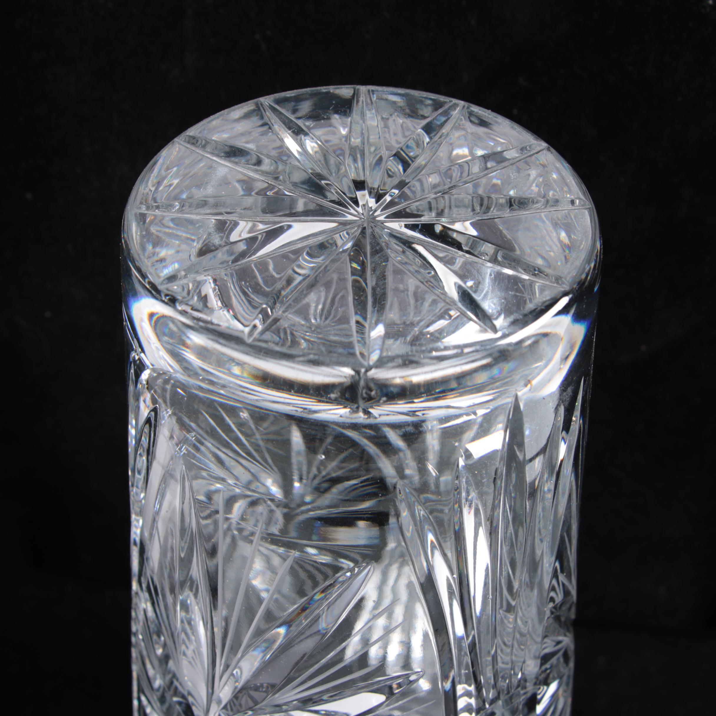 Sunburst and Swirl Hand Cut Crystal Vases EBTH
