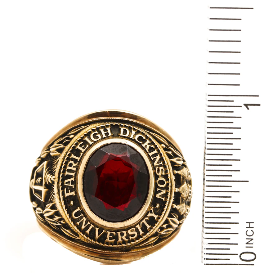 Ruby Class Ring 10K Yellow Gold Ruby Class Ring | EBTH