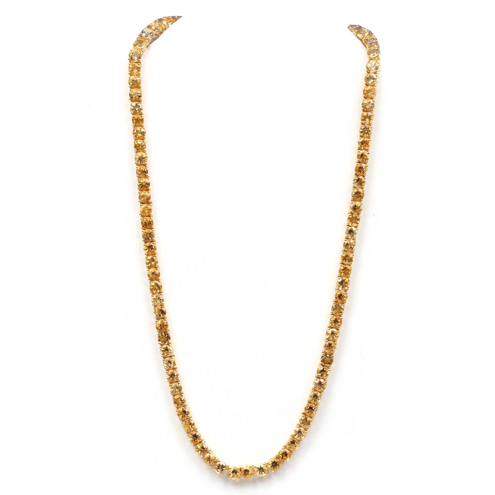 citrine tennis necklace