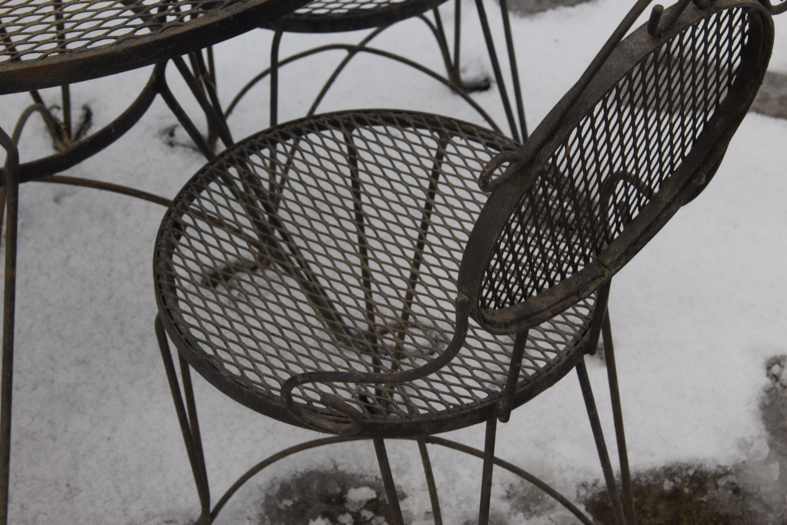 Mid-Century Wrought Iron Ice Cream Parlor Patio Furniture ...