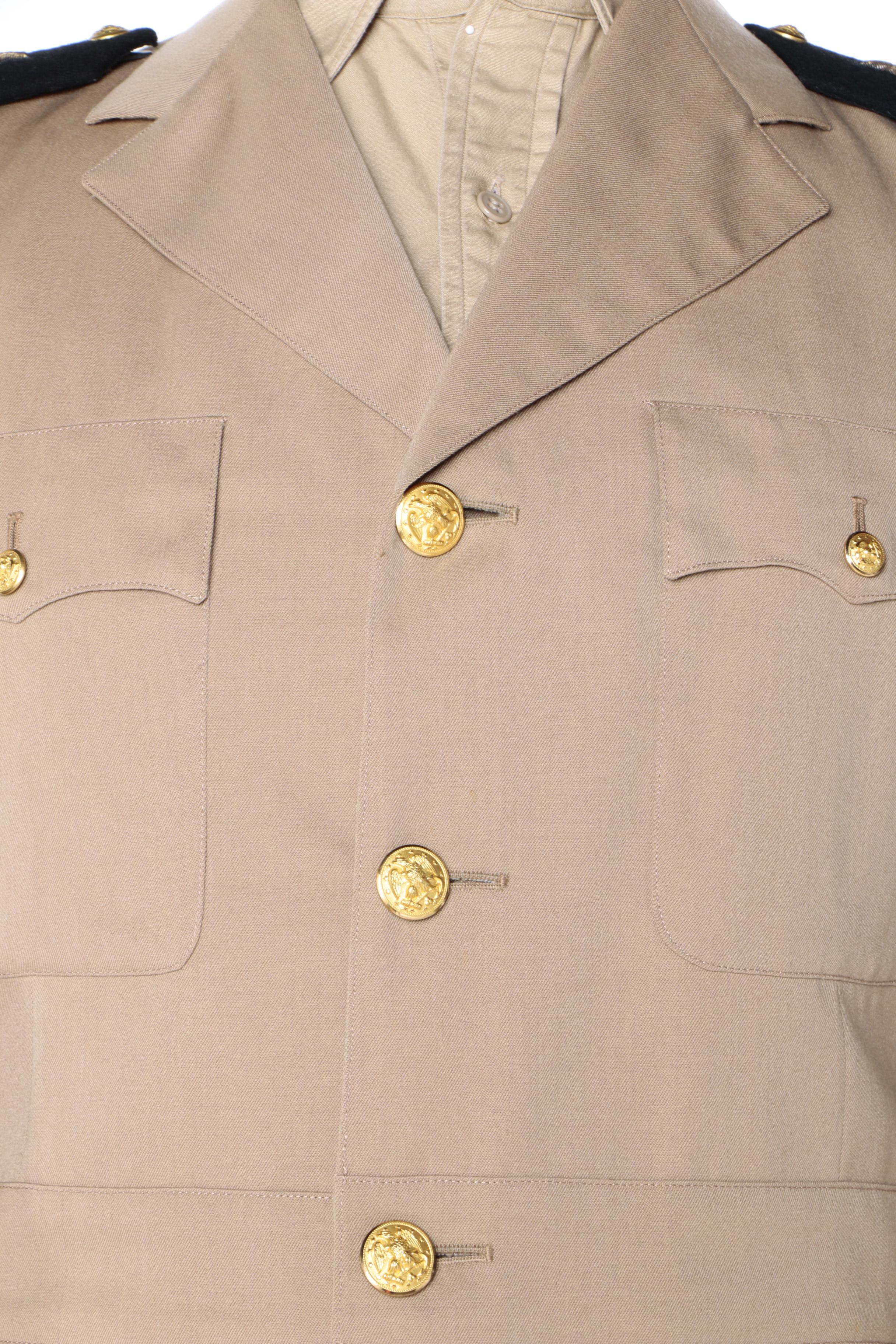 Vintage US Navy Service Dress Khaki Uniform, Cap and Covers EBTH