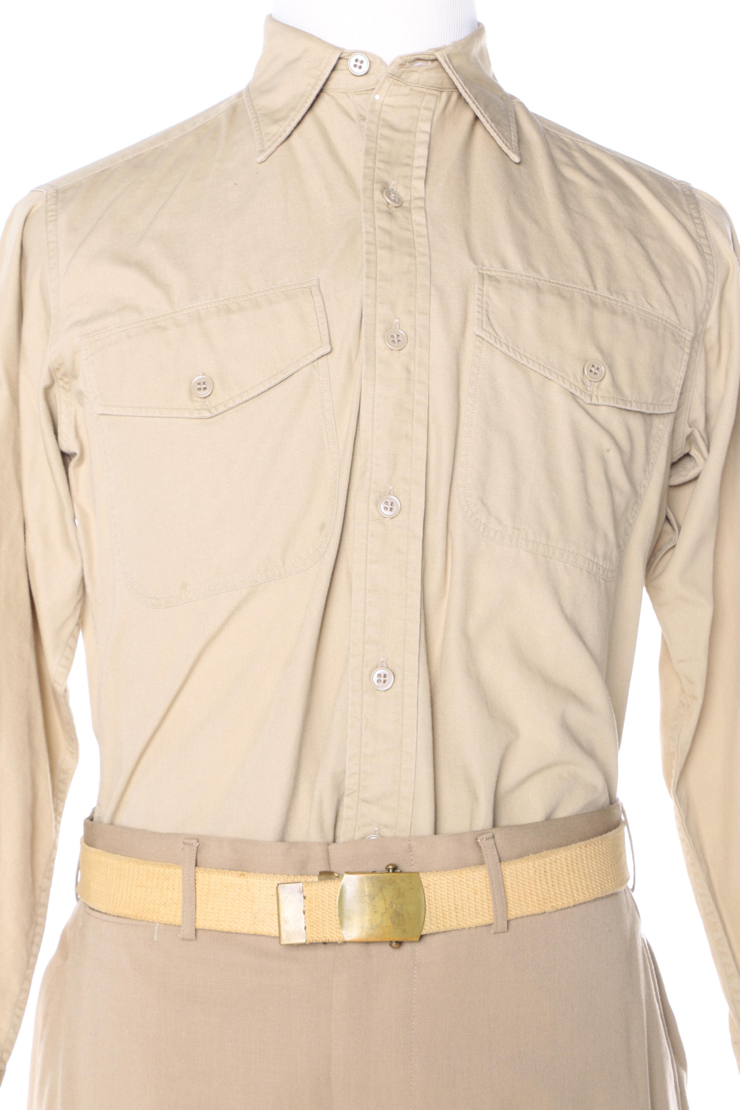 Vintage US Navy Service Dress Khaki Uniform, Cap and Covers EBTH