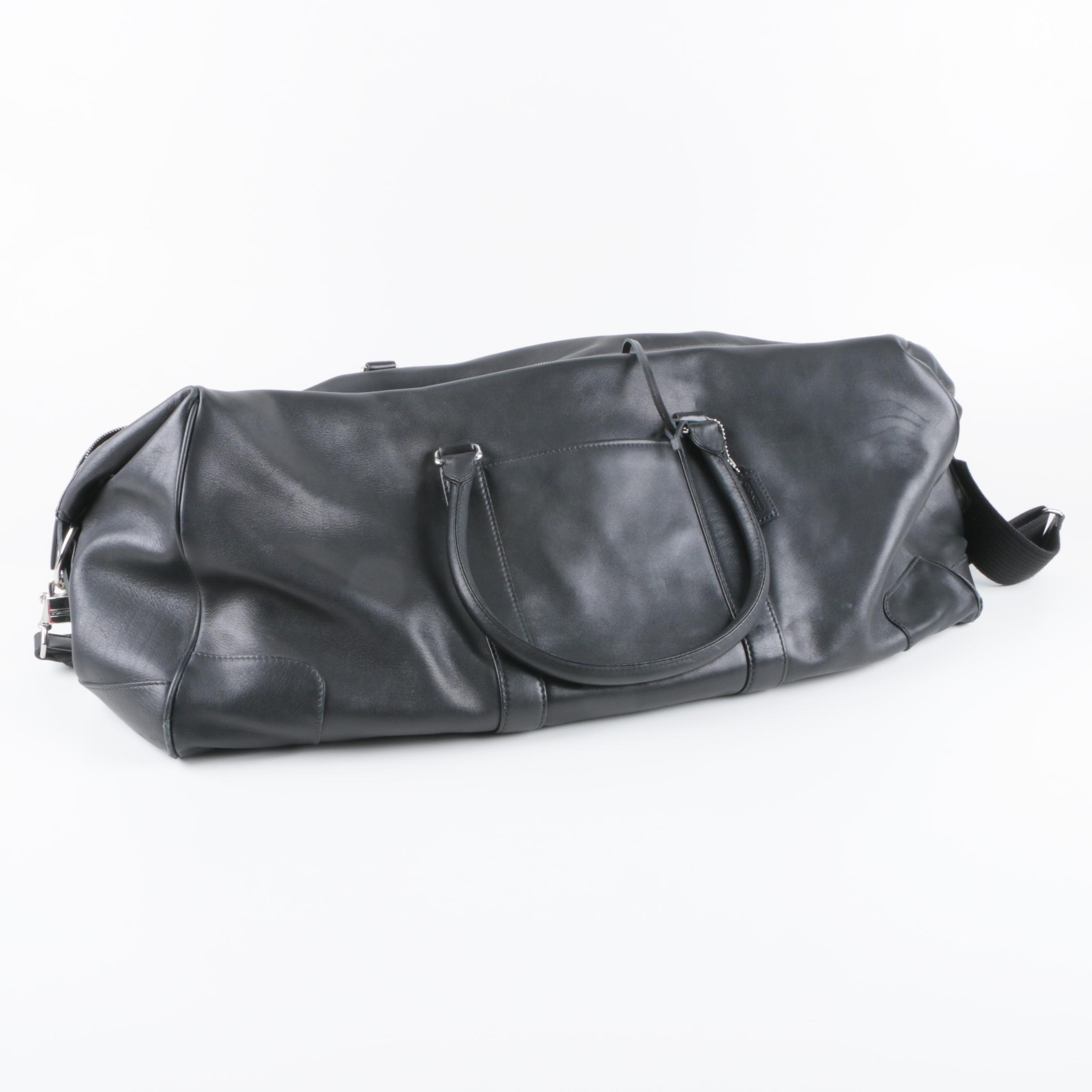 Download Coach Black Leather Duffel Bag | EBTH
