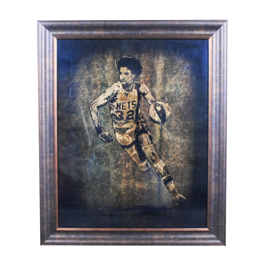 Jack White Commissioned Gold Leaf Portrait On Paper Of Julius