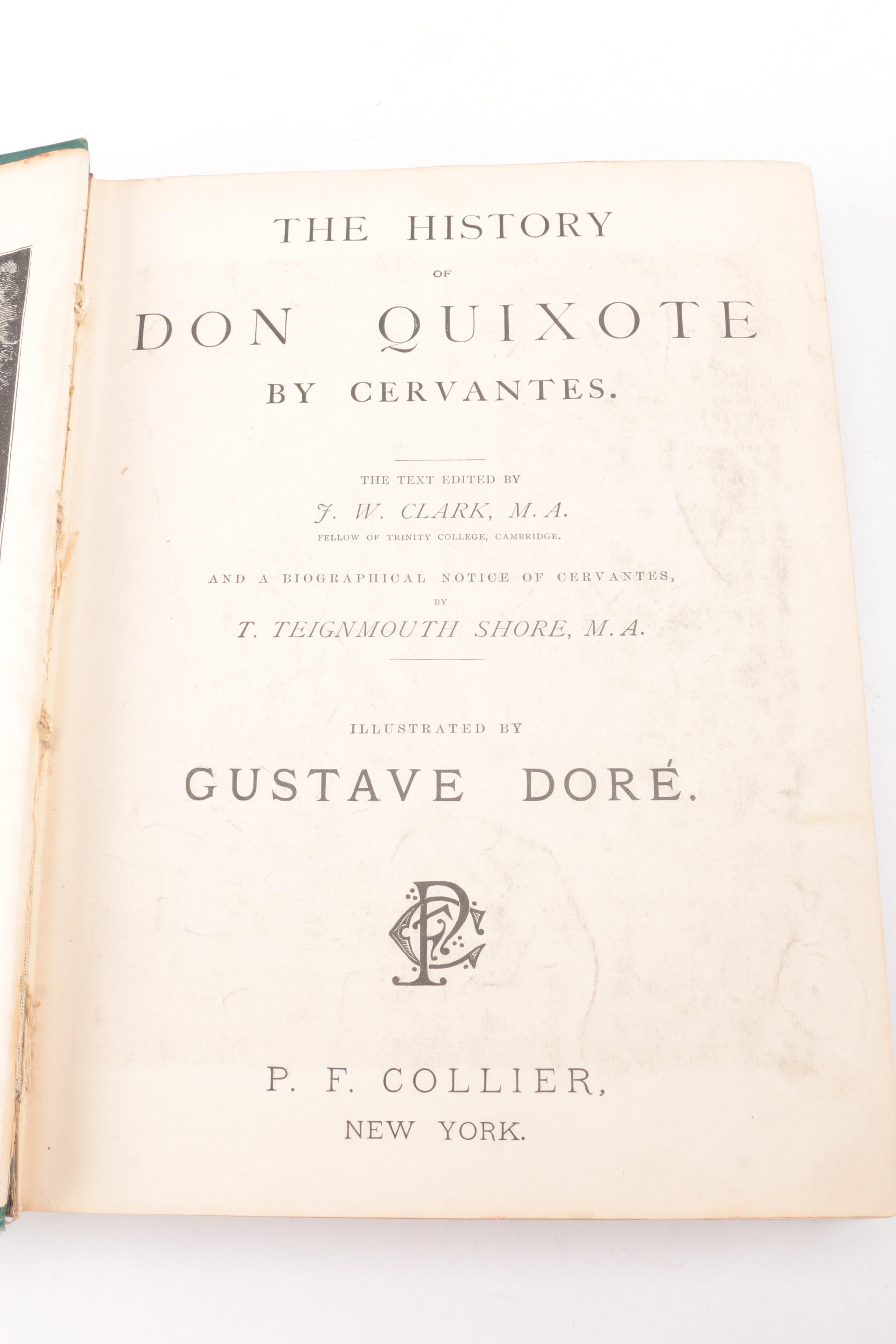 Circa 1890 "The History of Don Quixote" by Cervantes | EBTH