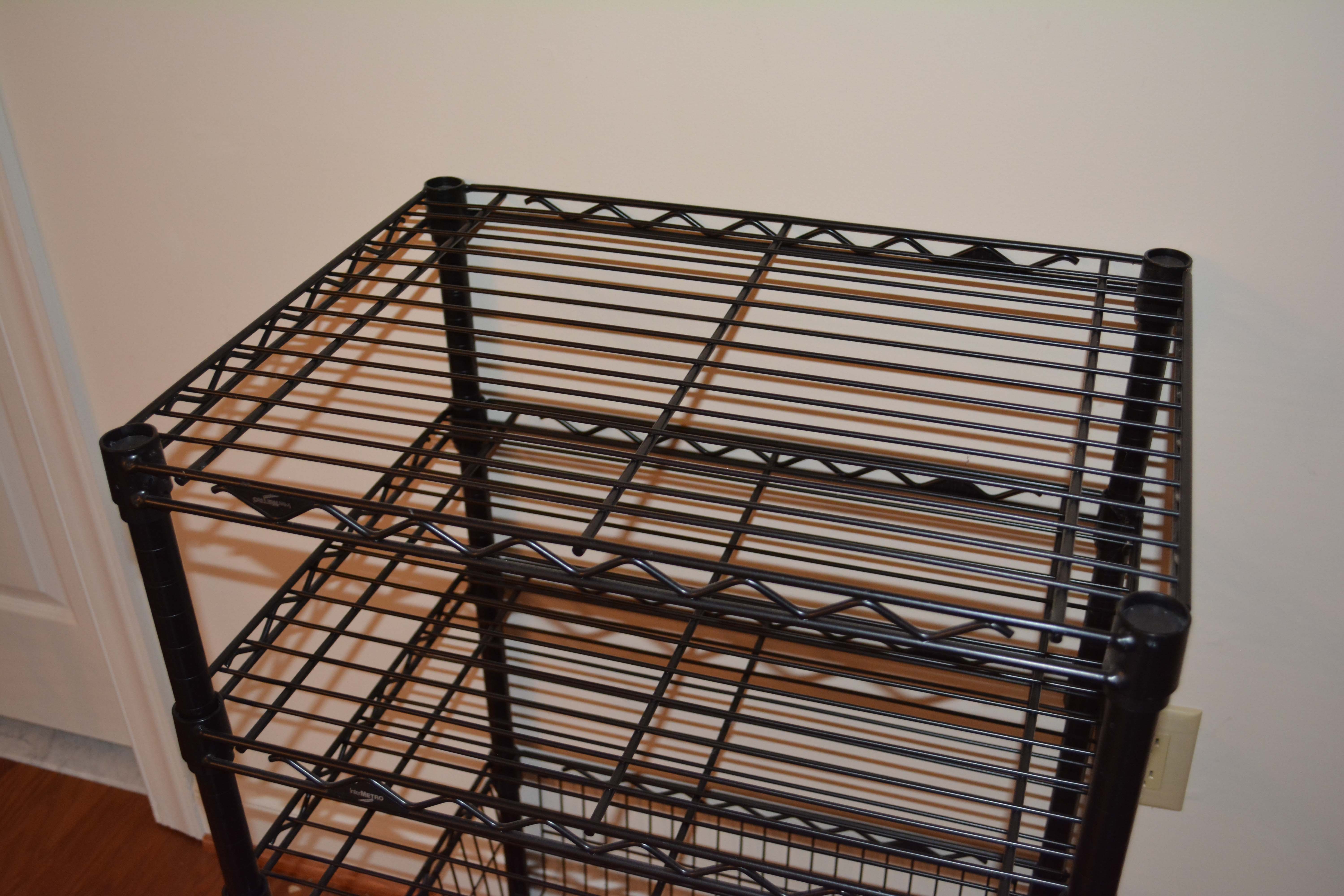 Three Black InterMetro Rolling Shelving and Cart EBTH