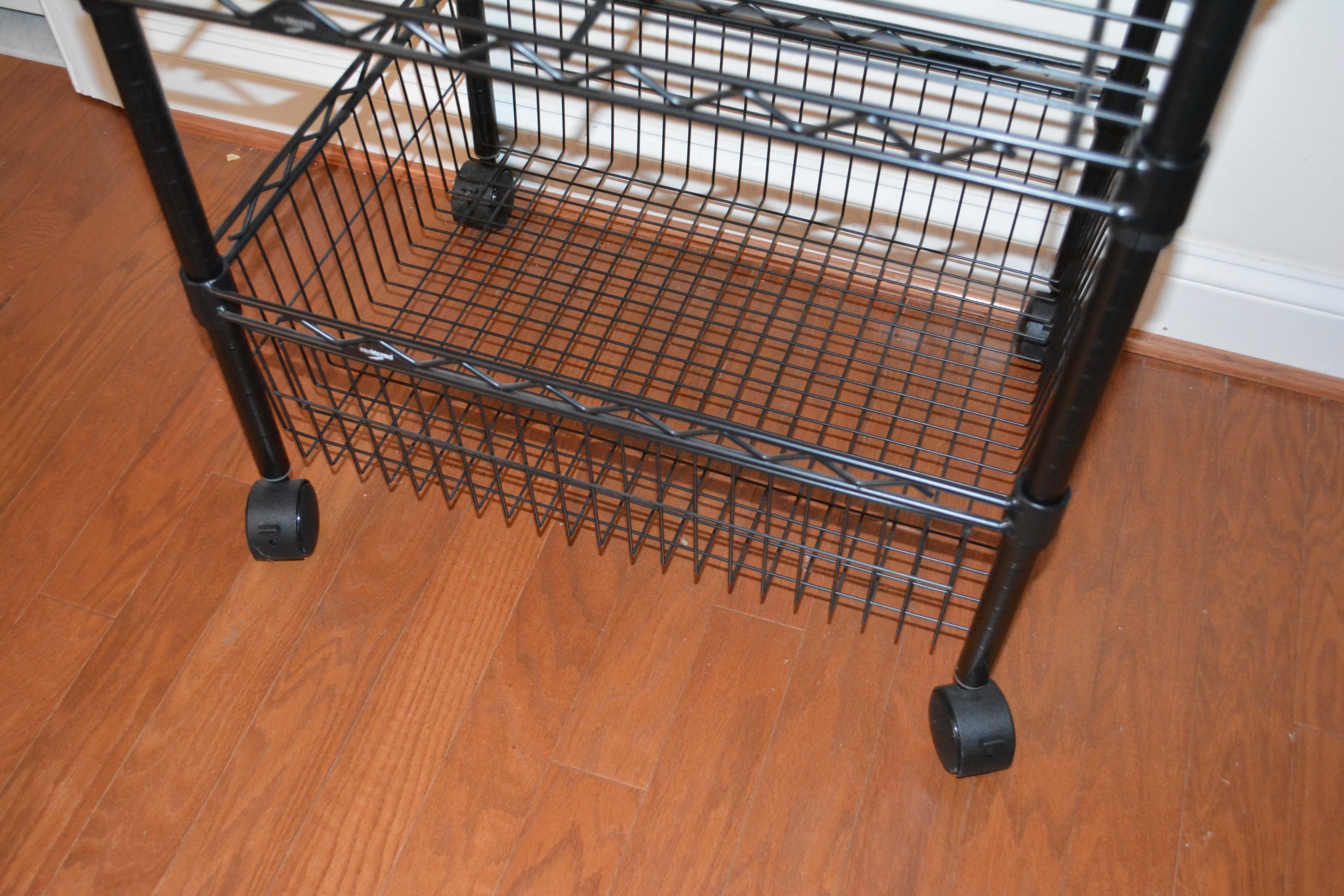Three Black InterMetro Rolling Shelving and Cart EBTH