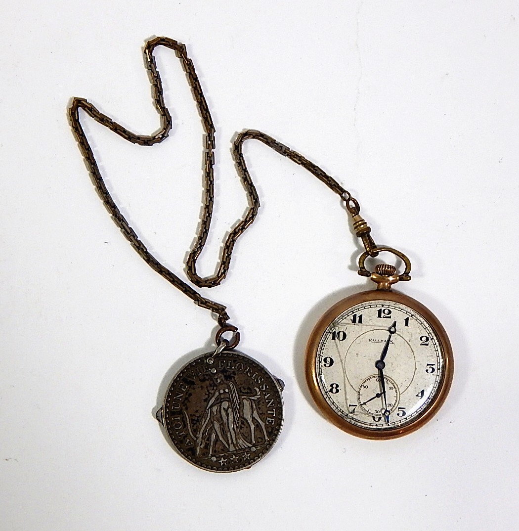 Vintage Hallmark Pocket Watch with Coin Fob and Chain EBTH