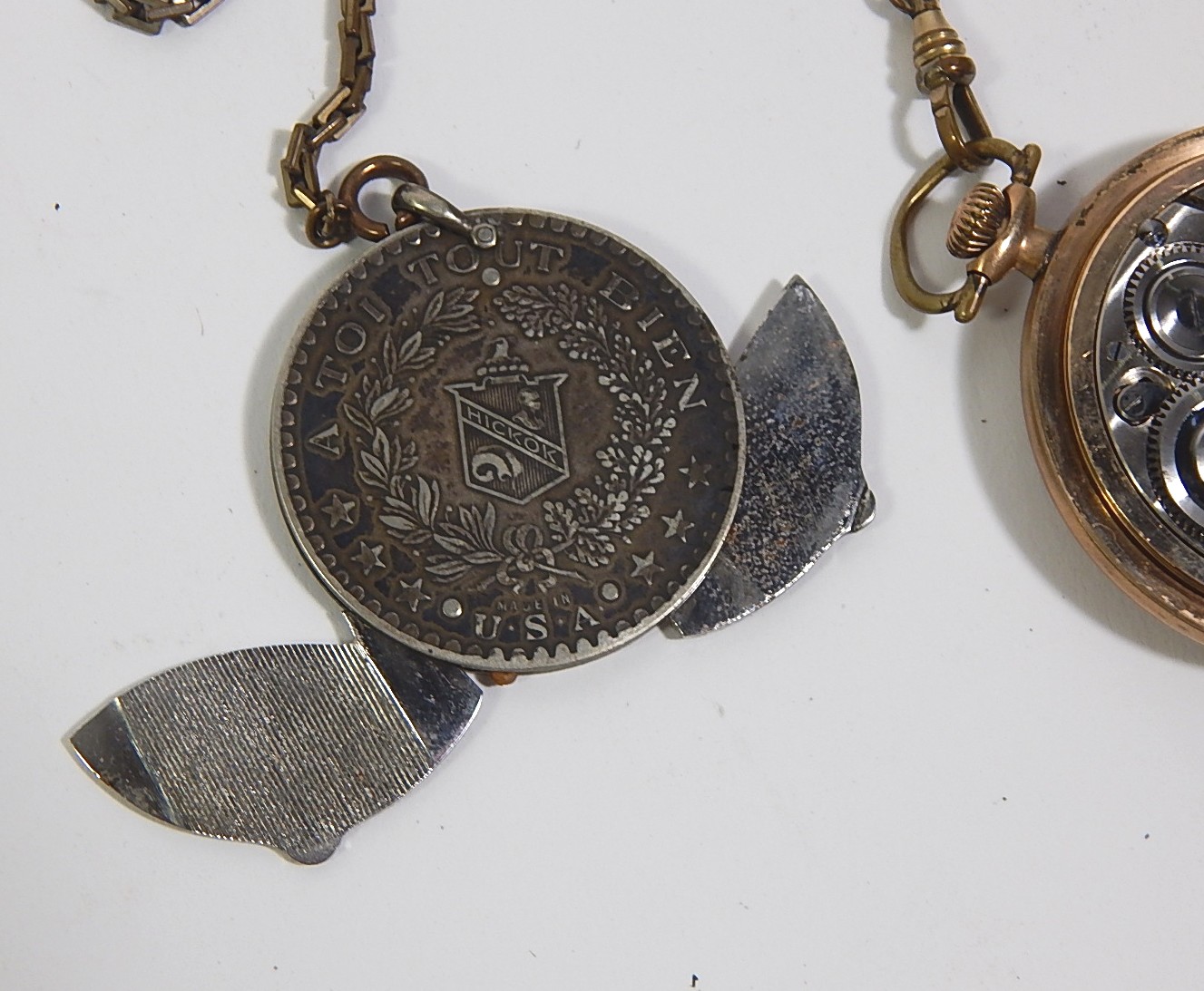 Vintage Hallmark Pocket Watch with Coin Fob and Chain EBTH