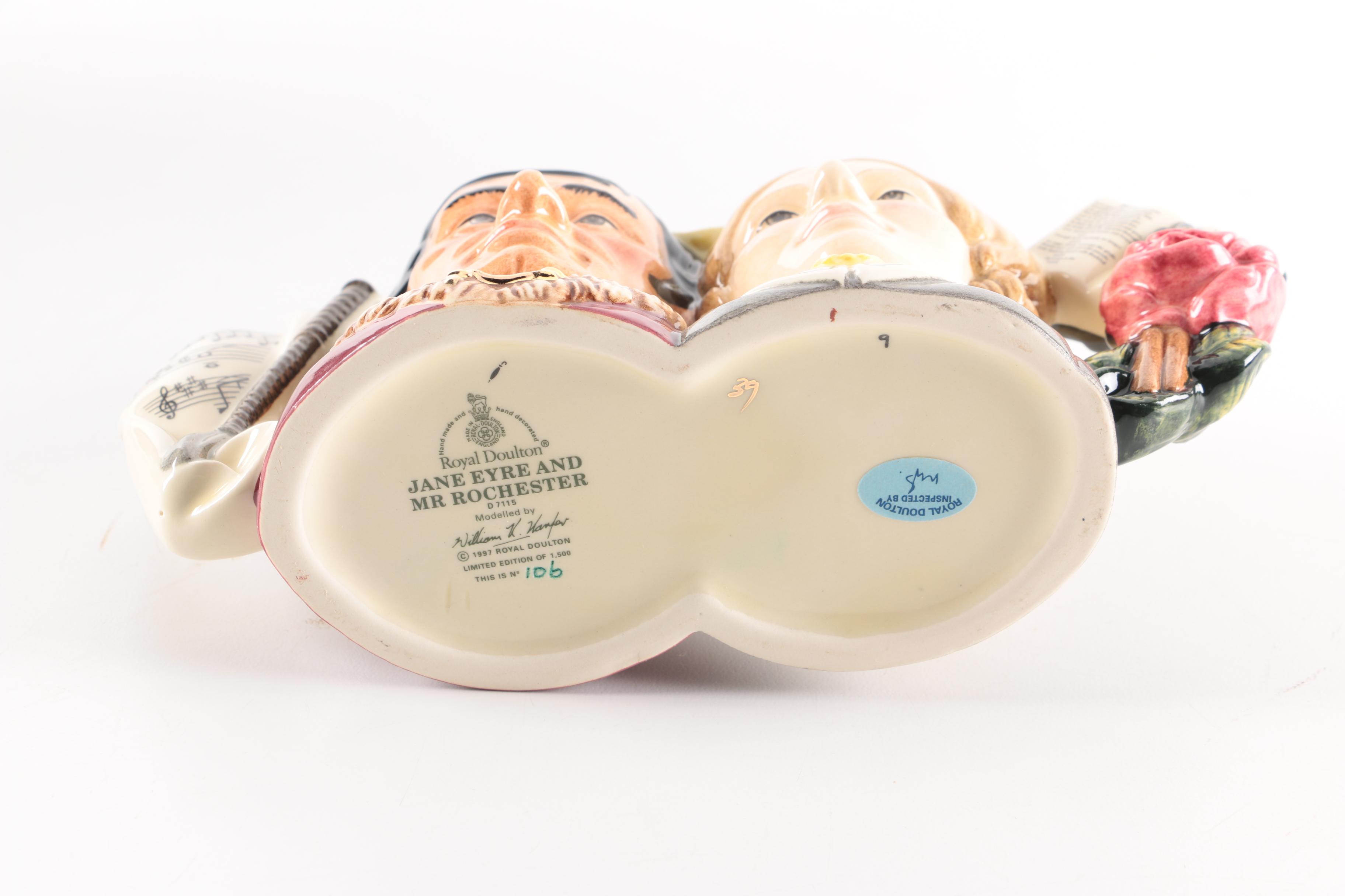 1997 Royal Doulton "Jane Eyre" and "Mr. Rochester" Character Jugs EBTH