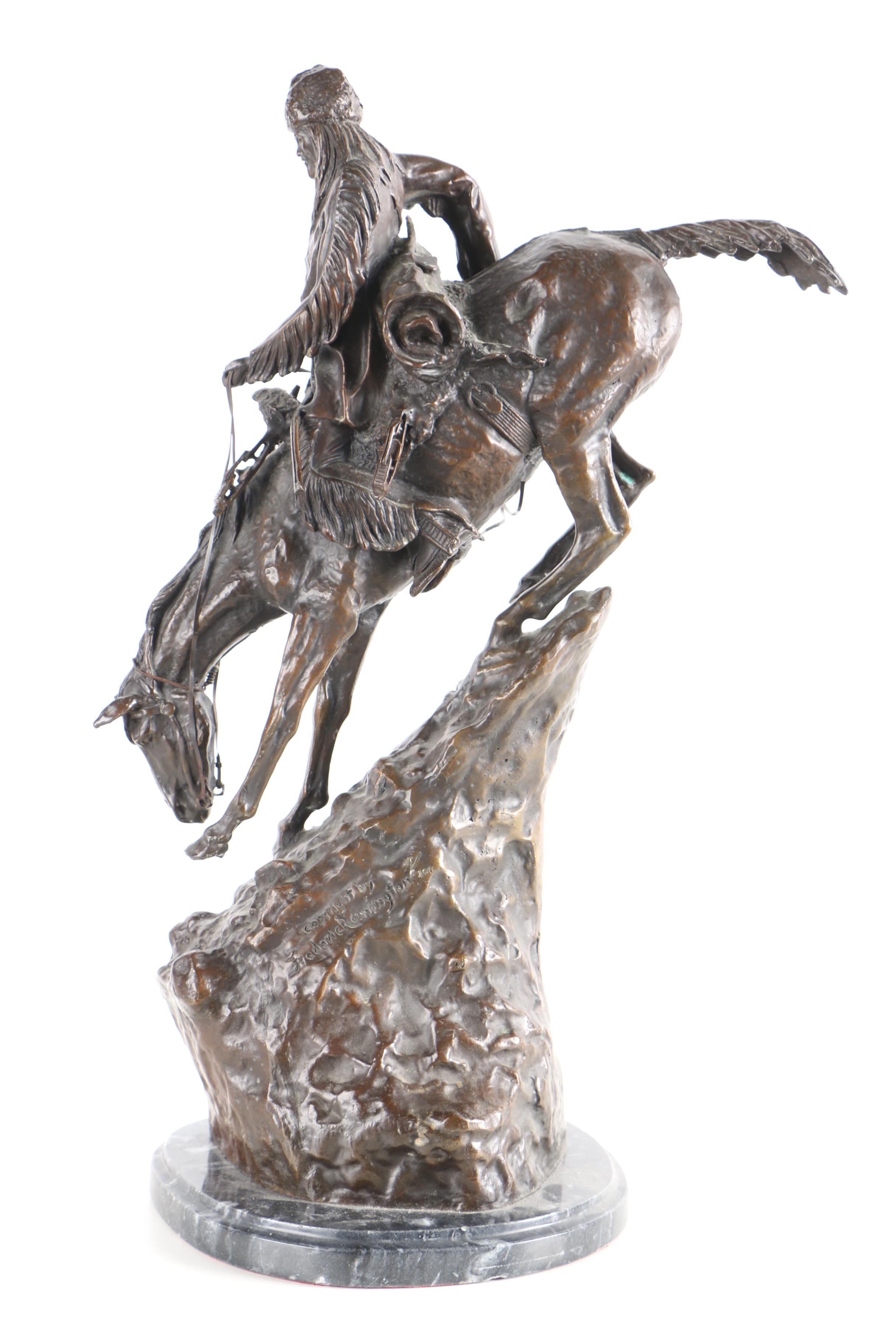 Posthumous Frederic Remington Bronze Sculpture "Mountain Man" EBTH