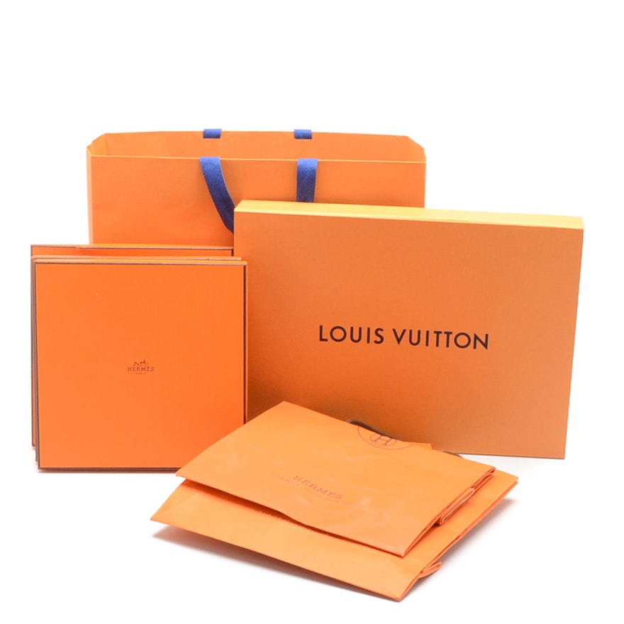 Louis Vuitton and Hermès Shopping Bags and Boxes : EBTH