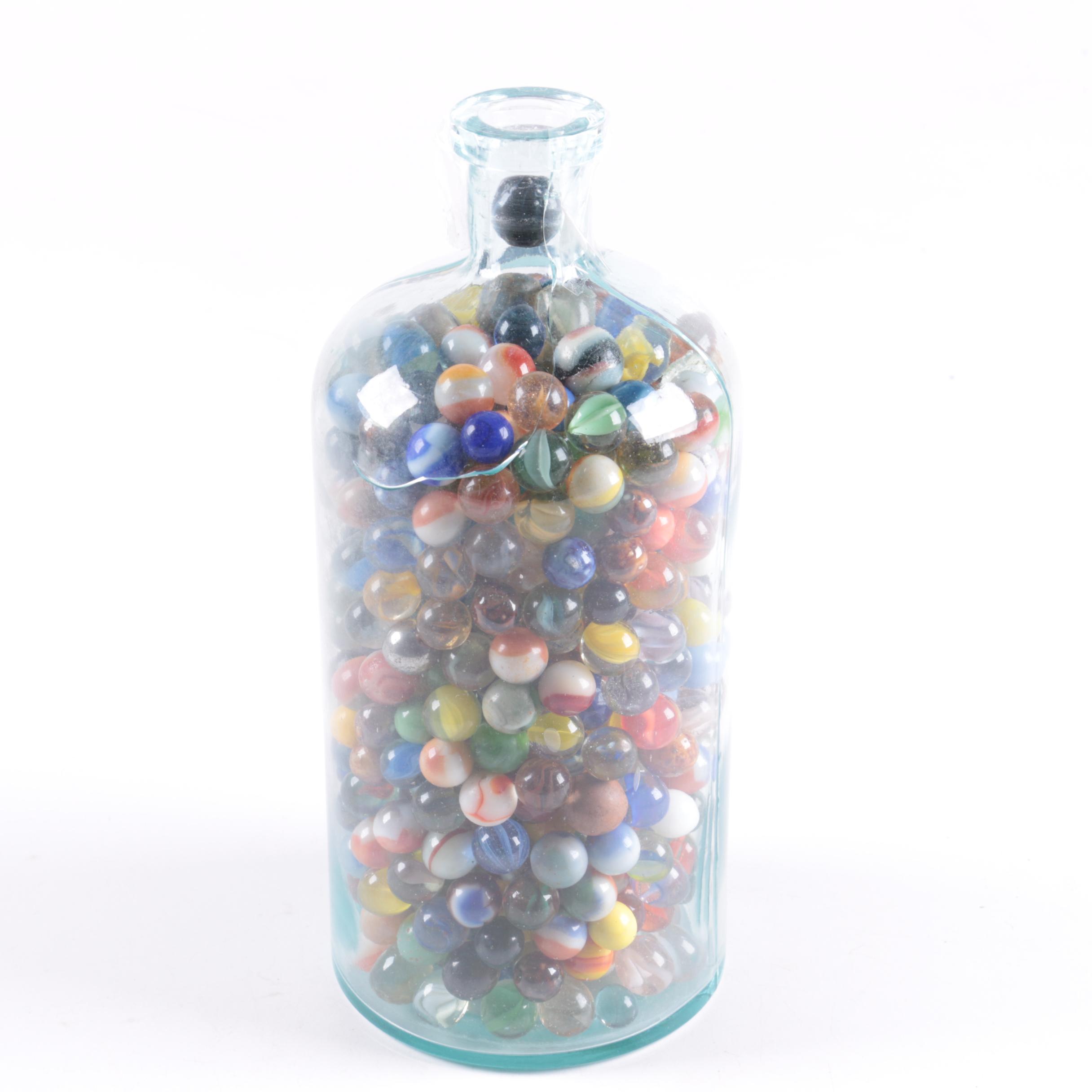 Glass Jars Filled with Marbles EBTH