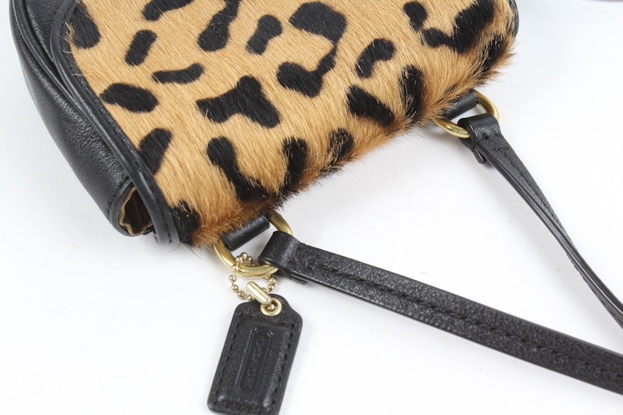 Coach Leopard Print Calf Hair Mini Crossbody Bag | EBTH