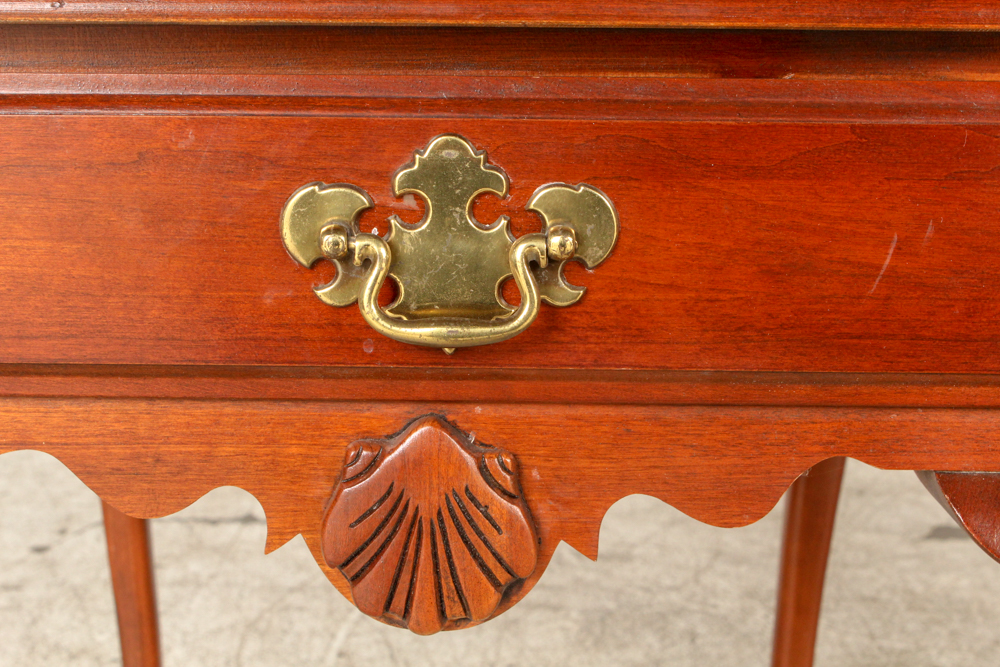 Pair of Queen Anne Style Cherry End Tables EBTH