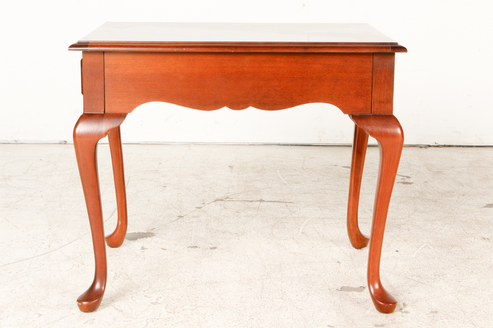 Pair of Queen Anne Style Cherry End Tables EBTH