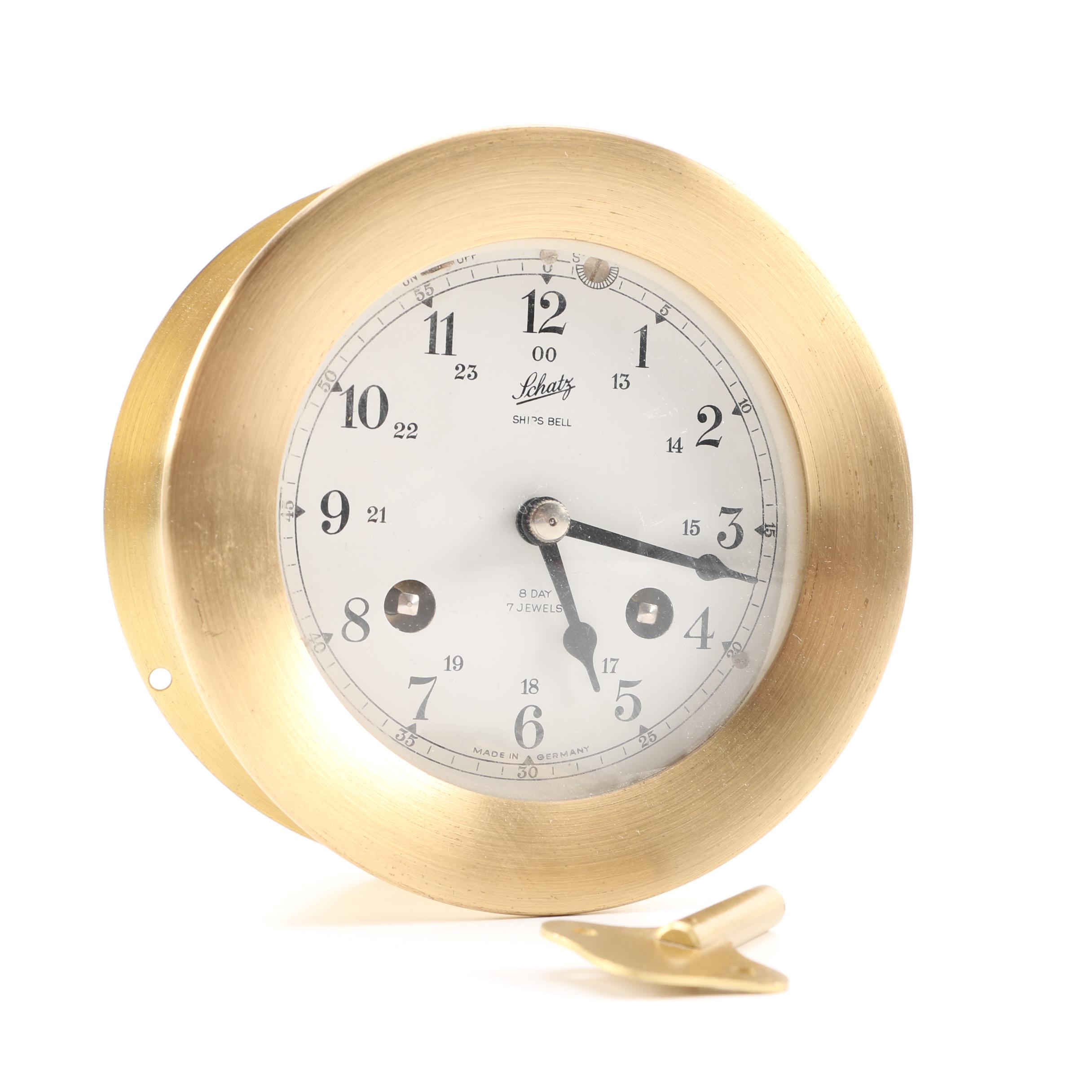 Schatz Brass Ship's Bell Clock from Germany EBTH