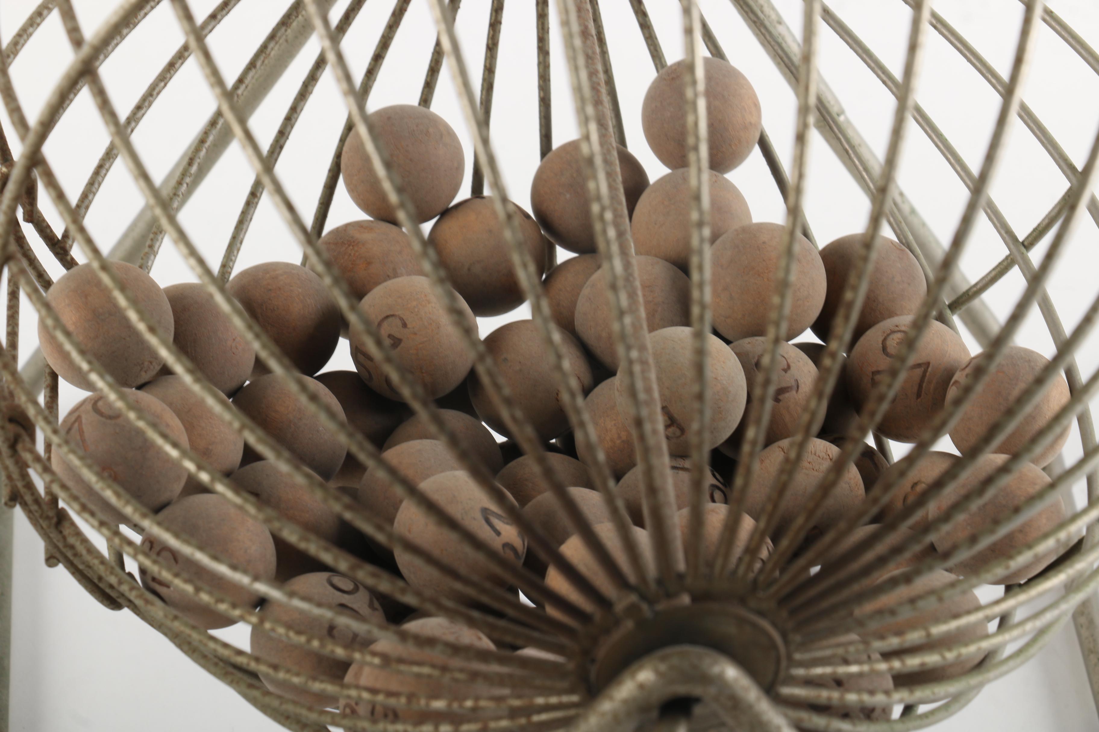 Vintage Bingo Cage With Wooden Balls EBTH