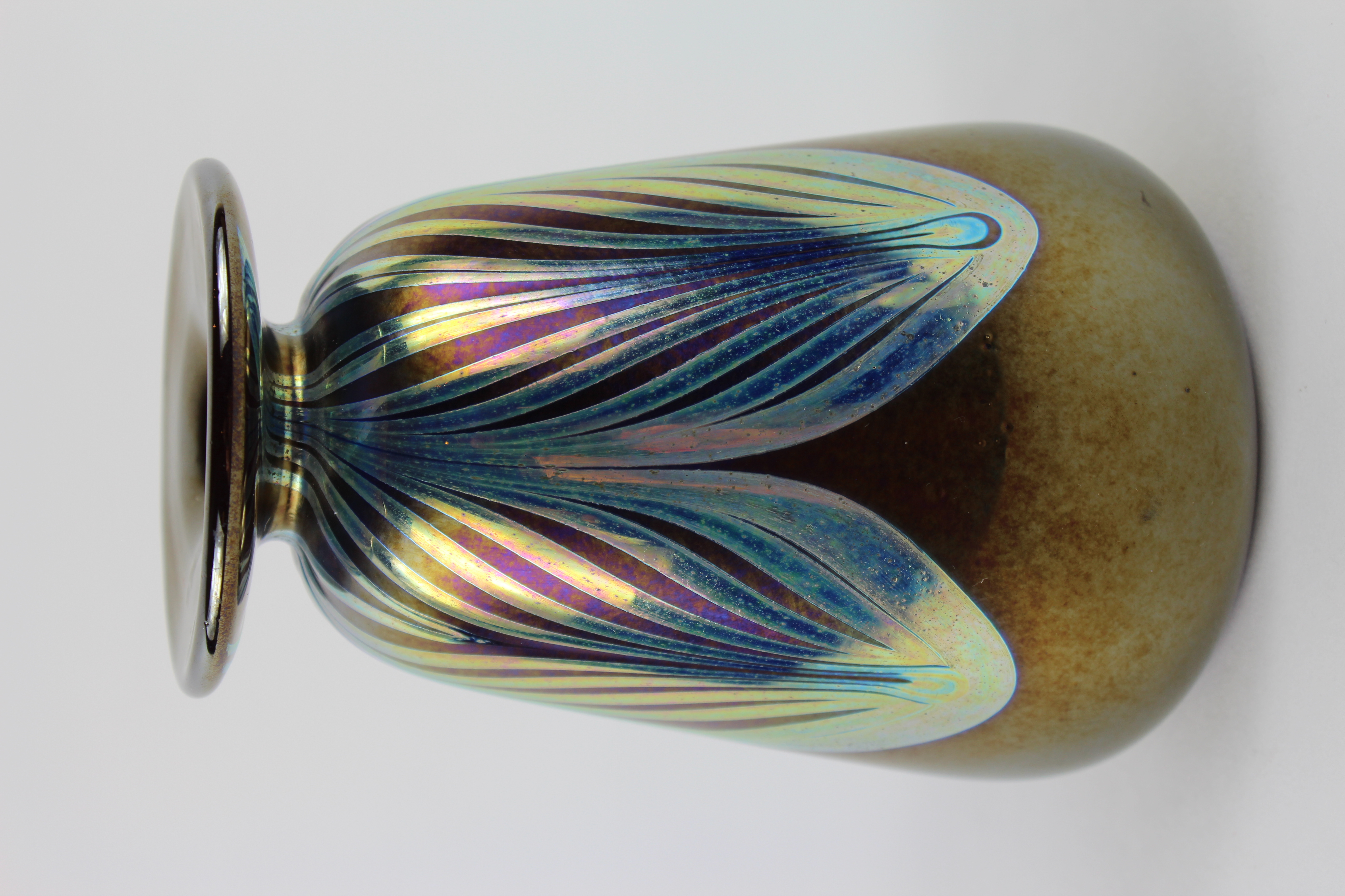 Vintage Bittersweet Art Glass Vase, Signed EBTH