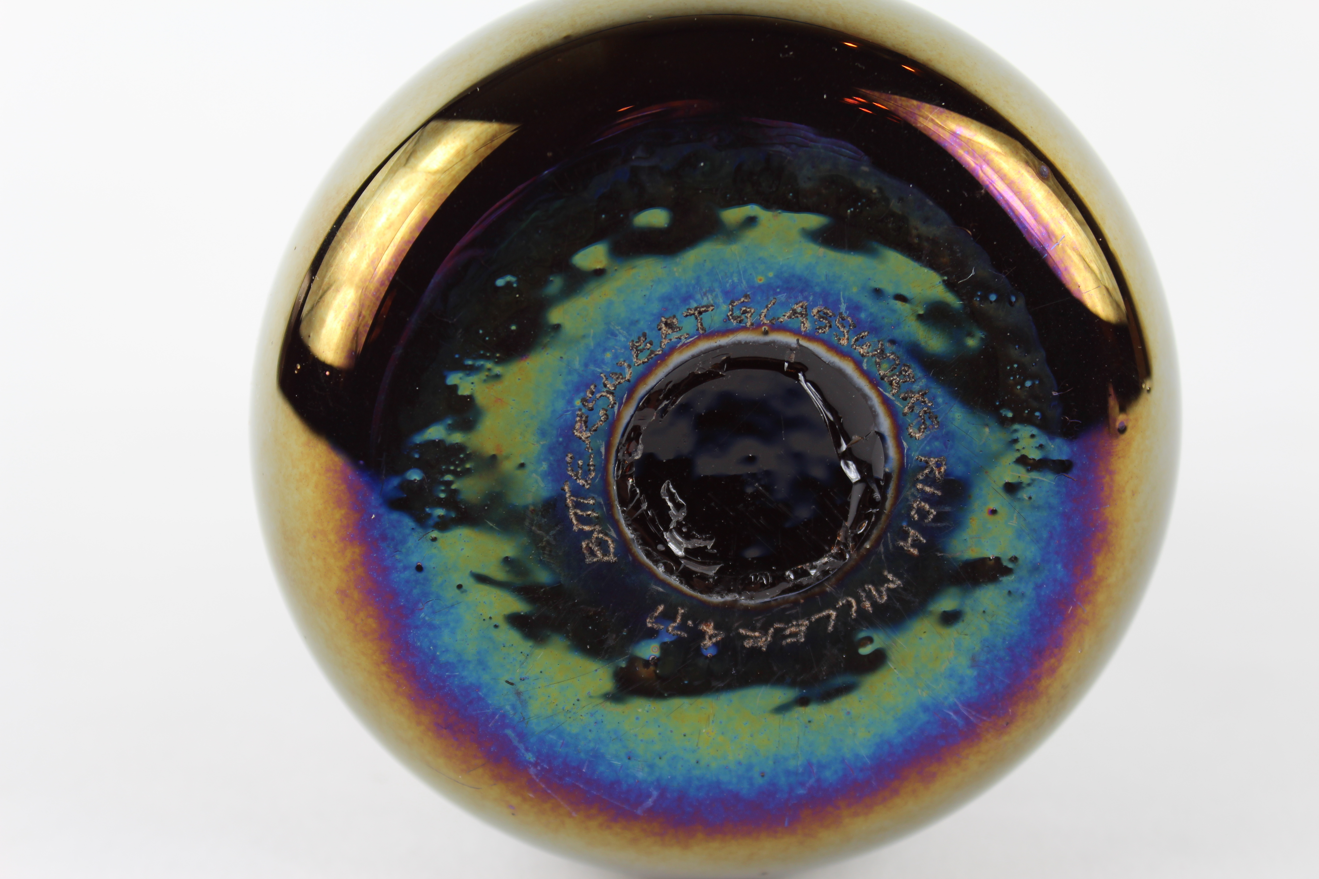 Vintage Bittersweet Art Glass Vase, Signed EBTH